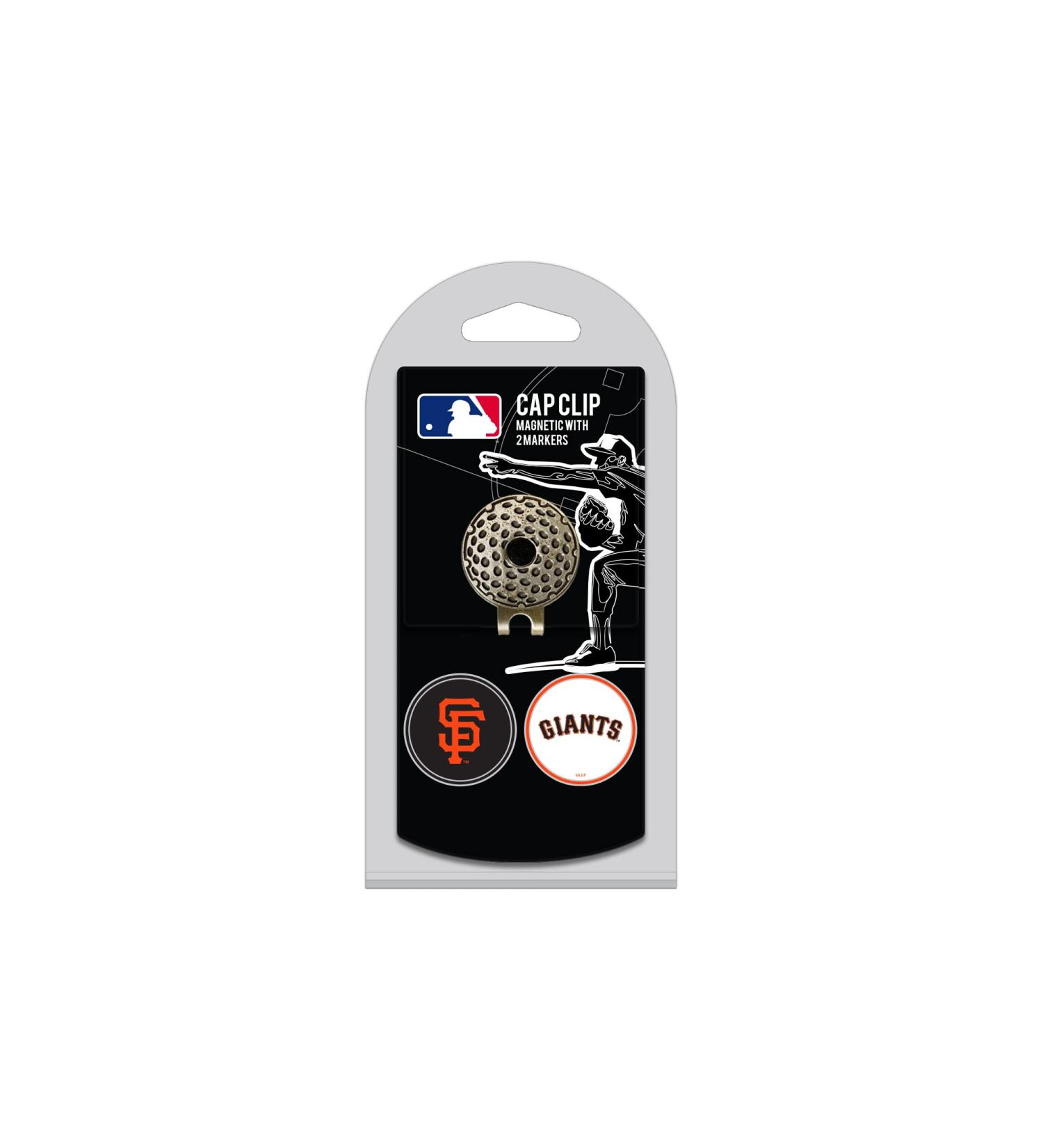 Team Golf MLB San Francisco Giants Golf Cap Clip with 2 Removable Double-Sided Enamel Magnetic Ball Markers, Attaches Easily to Hats, Multi Team Color, One Size, 97347