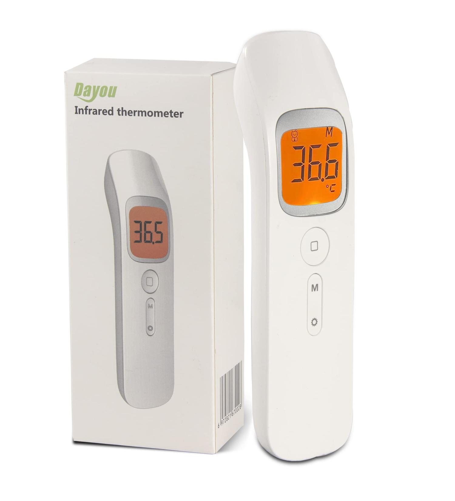 Rgdood Non-Contact Digital Infrared Forehead Thermometer - Accurate Temperature Reading for Adults and Kids - Object Mode Function - 20 Memory Recall - White - Buy Online on GoSupps.com