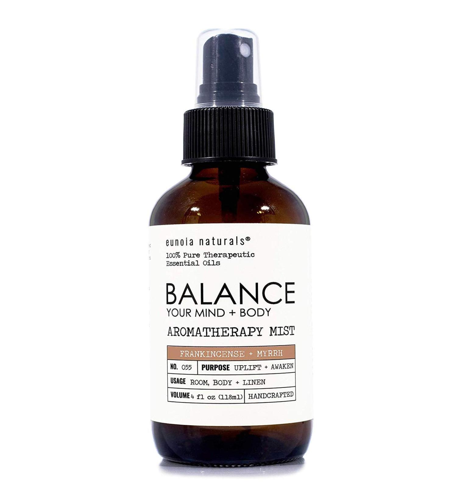 Balance - Frankincense & Myrrh Sandalwood Aromatherapy Mist | 100% Natural Essential Oil Blend for Grounding & Calmness | Eunoia Naturals - Buy Online on GoSupps.com