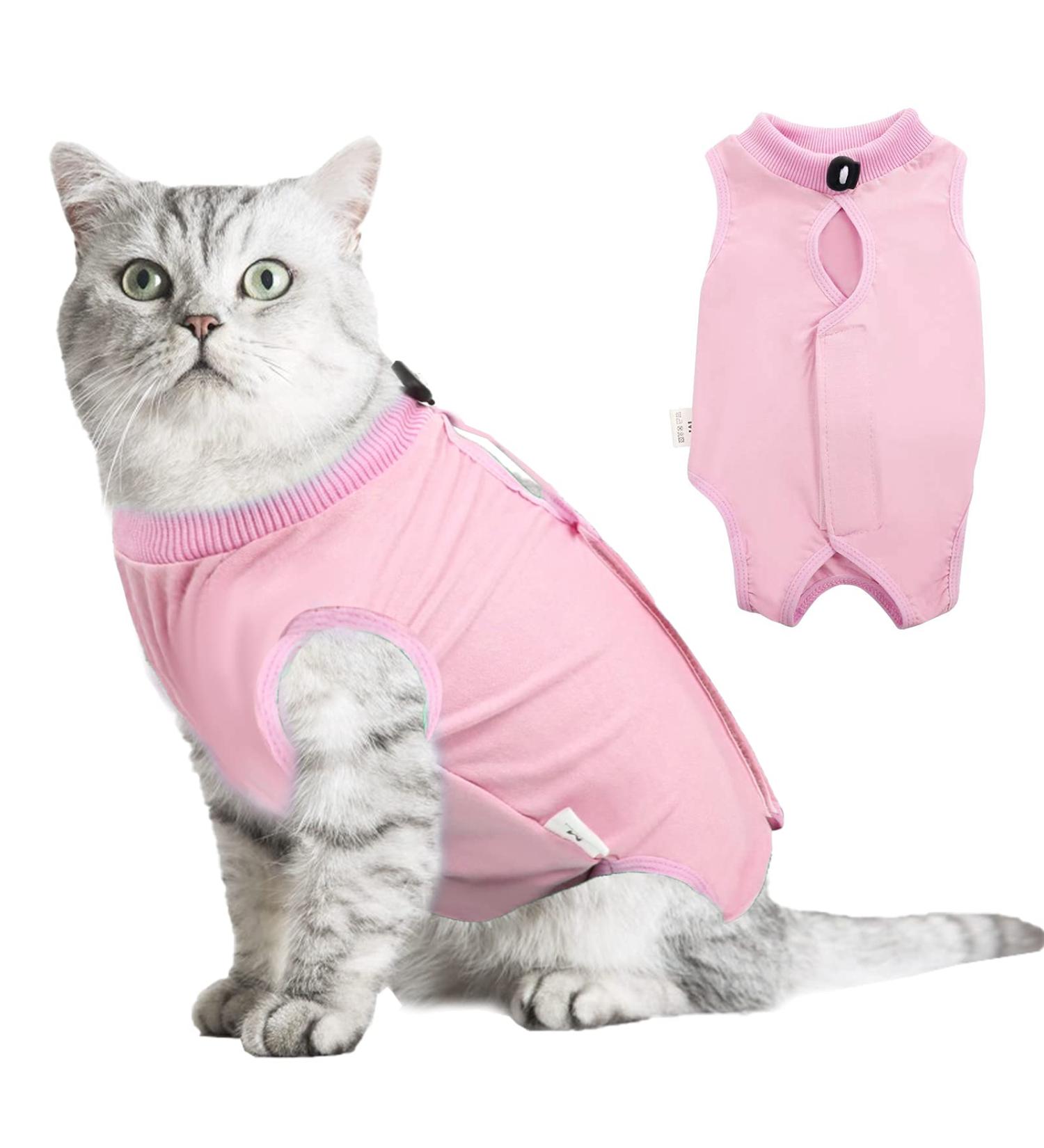 Buy Hipet Cat Surgical Recovery Suit for Belly Wounds | Anti-Licking Onesie Vest Shirt (M Pink) - Replacement E-Collar and Cone - Buy Online on GoSupps.com