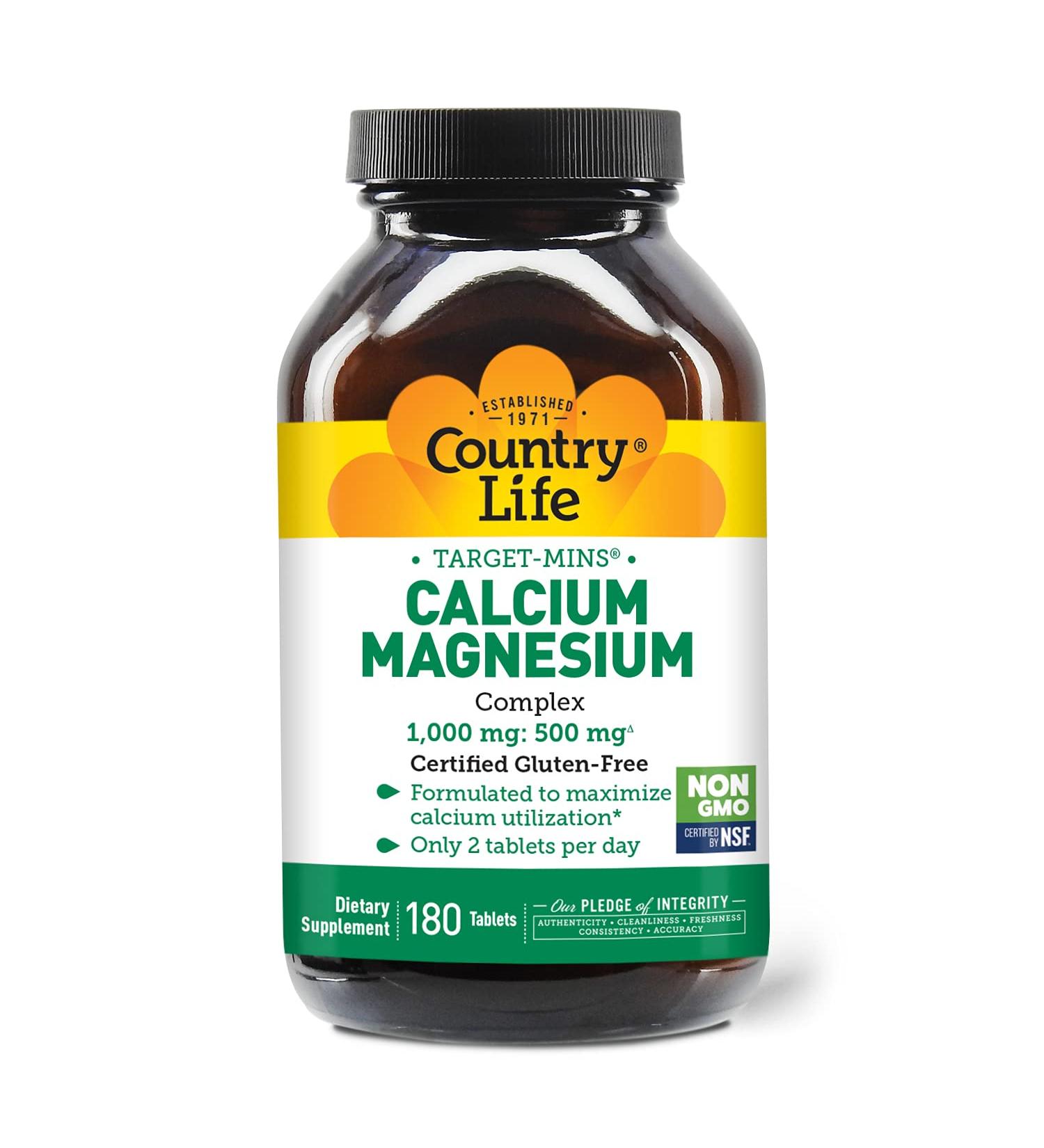 Buy Country Life Target-Mins Calcium-Magnesium Complex - 180 Tablets for Optimal Bone Health - Buy Online on GoSupps.com
