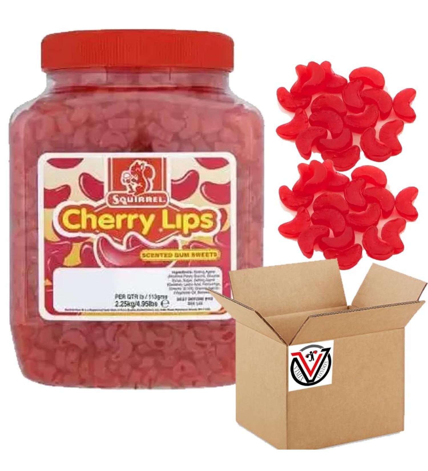 Squirel Original Gummy Sweets Jar 2.25kg - Popular Retro Sweets (Cherry Lips) - Buy Online on GoSupps.com
