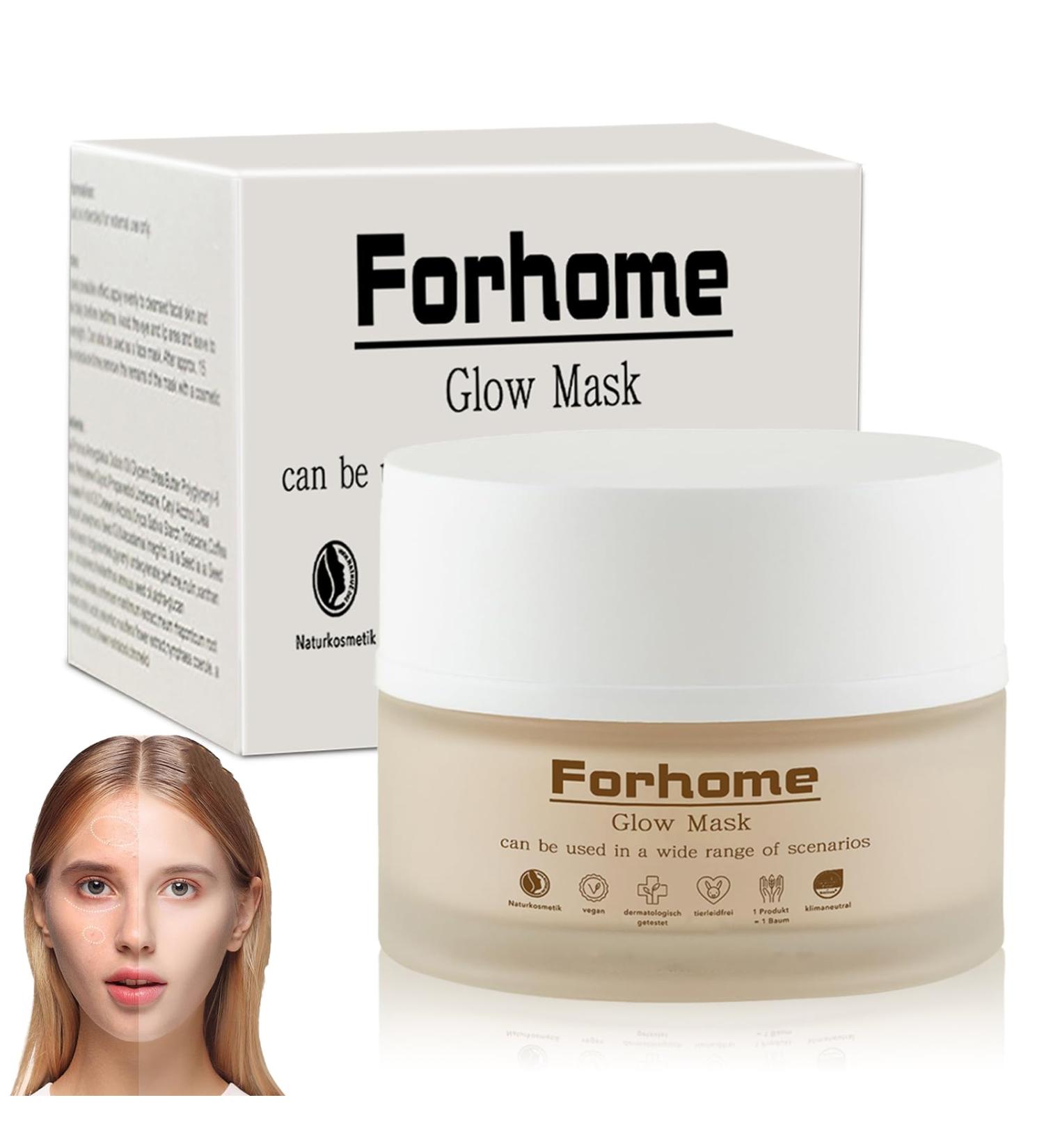 Forhome Glow Mask 50 ml daily night cream for smoother skin reduces visible pores and redness facial care - Buy Online on GoSupps.com