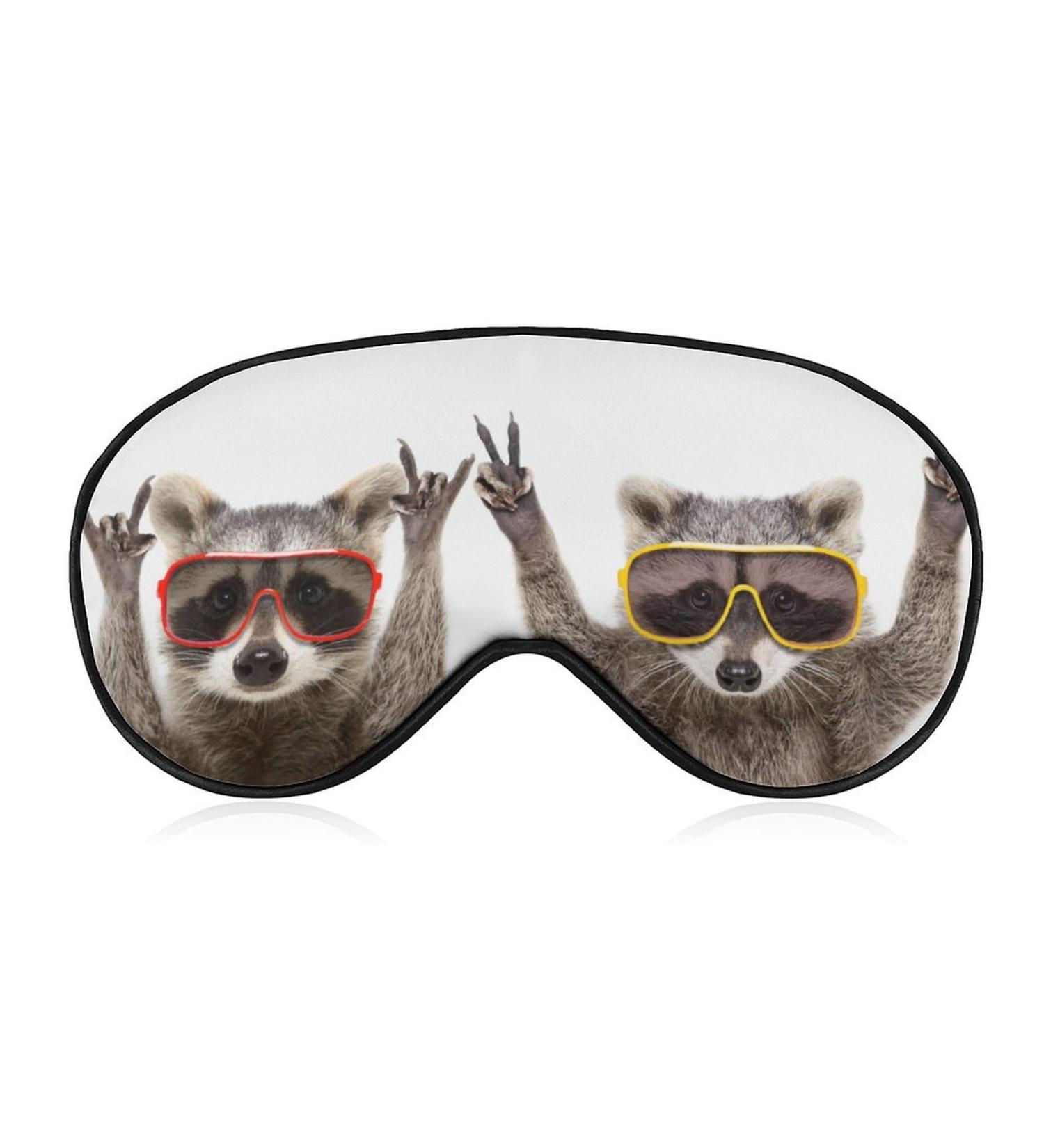 Light-Blocking Sleep Mask for Women | Funny Raccoons Eye Masks | Comfortable & Soft Blindfold with Adjustable Strap for Men - Color-3 - Buy Online on GoSupps.com