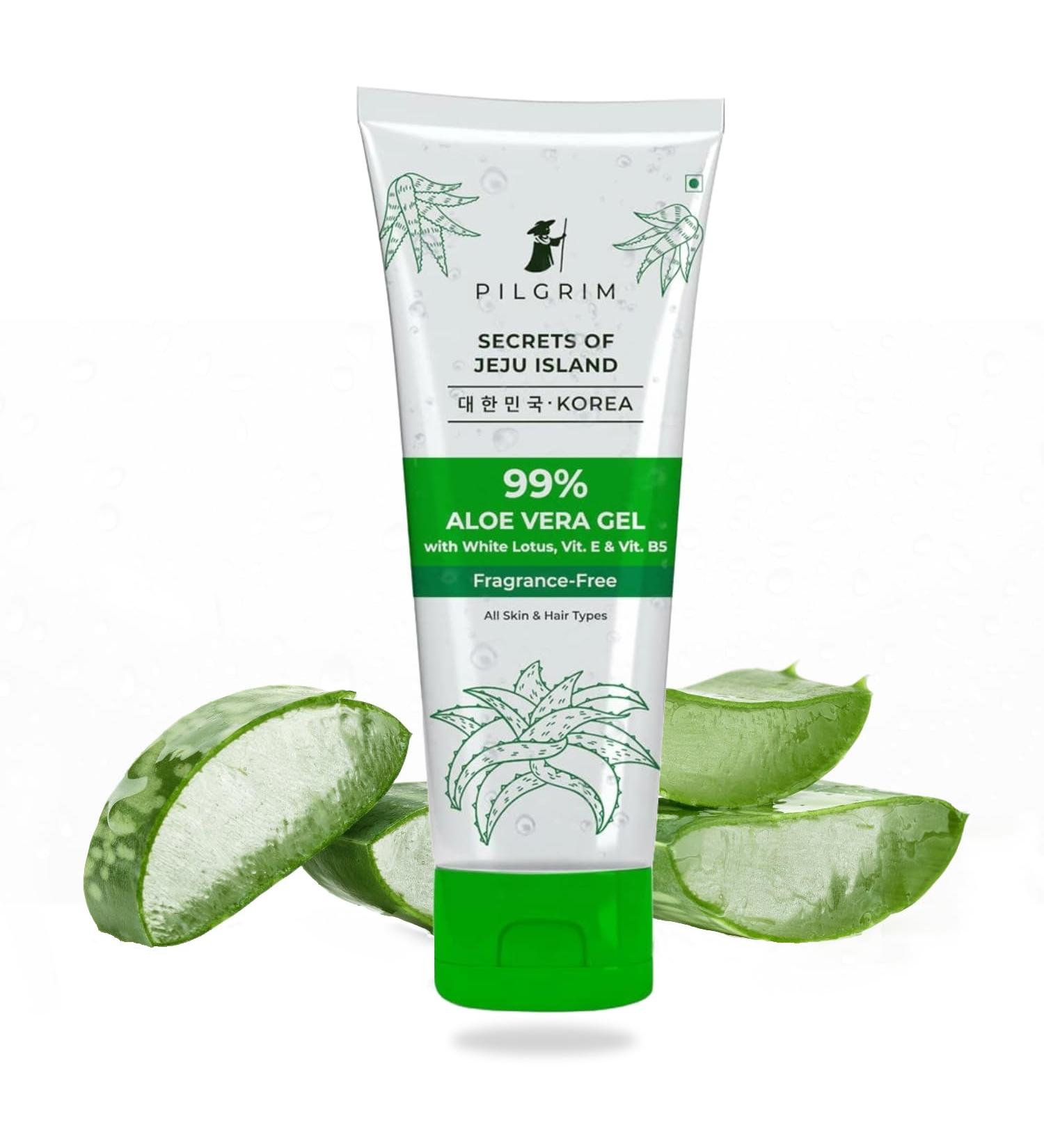 Pilgrim 99% Pure Aloe Vera Gel with Vitamin E and B5 | Natural Hydrating Pure Aloe Vera for Hydrating and Soothing Skincare| Fragrance Free I For Women and Men | 6.76 Oz (200ml) - Buy Online on GoSupps.com