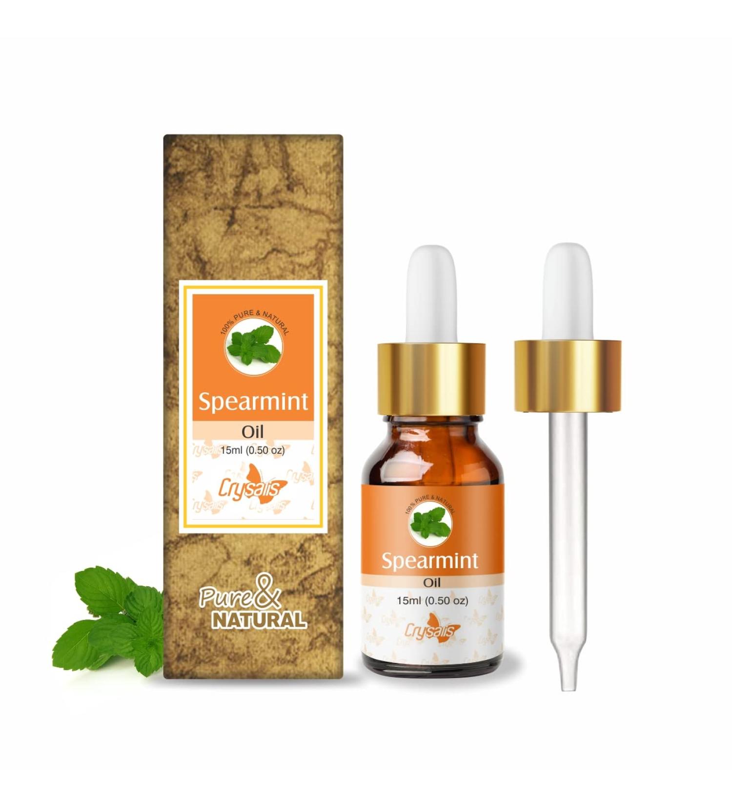 Crysalis Spearmint (Mentha Spicata) Oil |100% Pure & Natural Undiluted Essential Oil Organic Standard Spearmint Antioxidant Oil Reduces Fine Lines & Skin Imperfections Reduce Breakouts -15ml Dropper 15 ml (Pack of 1) - Buy Online on GoSupps.com