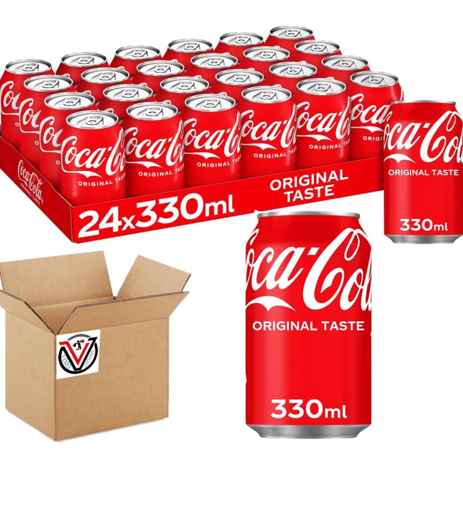 Co-Ca Cola Original Taste 24 x 330ml - Sparkling Soft Drink with Plant Extracts - Buy Online on GoSupps.com