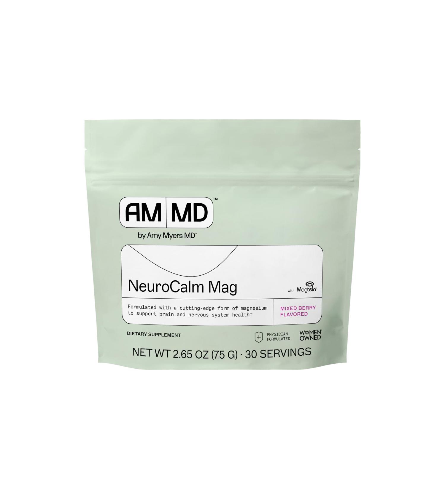 Amy Myers MD NeuroCalm Mag - Magnesium Body Brain & Nervous System Dietary Supplement - Gluten-Free Dairy-Free & Non-Soy Healthcare Supplement - 30 Servings 2.65 Ounce (Pack of 1) - Buy Online on GoSupps.com