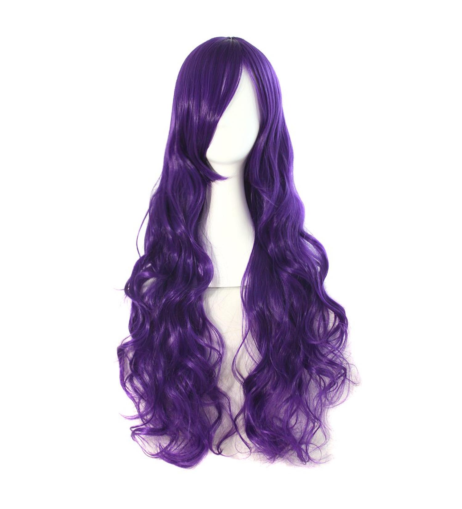 MapofBeauty 32 Dark Purple Long Hair Spiral Curly Cosplay Wig - Perfect for Costumes & Events - Buy Online on GoSupps.com