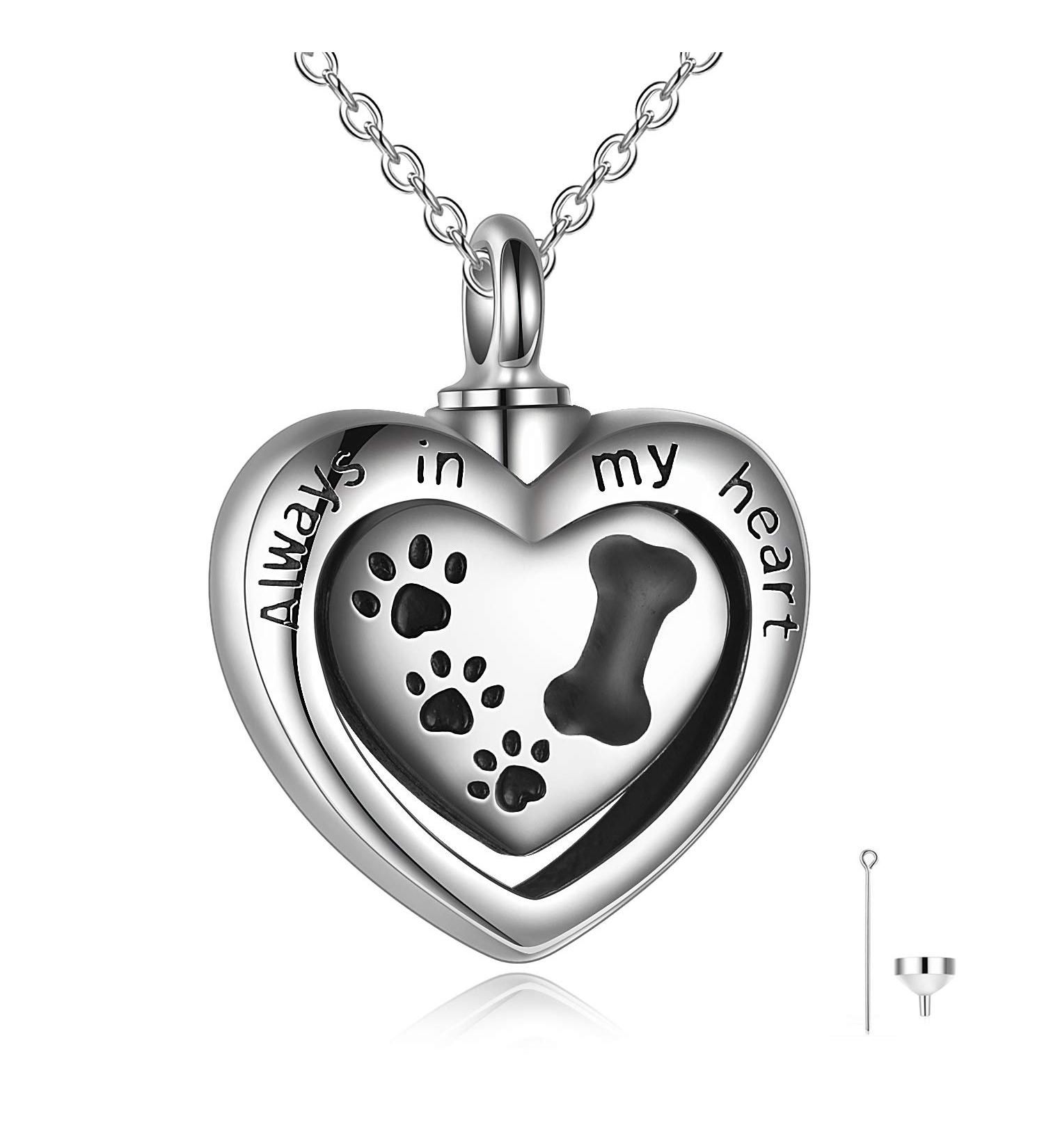 URONE Cremation Urn Pendant Necklace Sterling Silver Moon and Rose flower/Paw Print/Infinity Rose/Angel Wings Cat Urn Necklace for Ashes Memorial Keepsake Jewellery Gifts for Women Girls - Buy Online on GoSupps.com