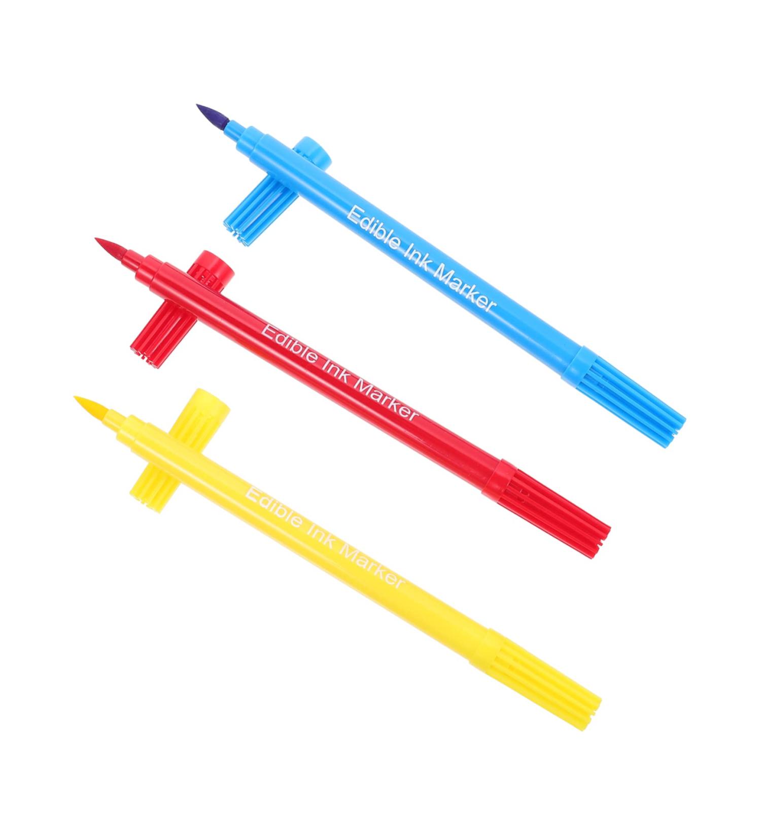 OFFSCH 3pcs Baking Pen Baking Coloring Tool Edible Color Markers Edible Markers for Edible Pens Plastic - Buy Online on GoSupps.com