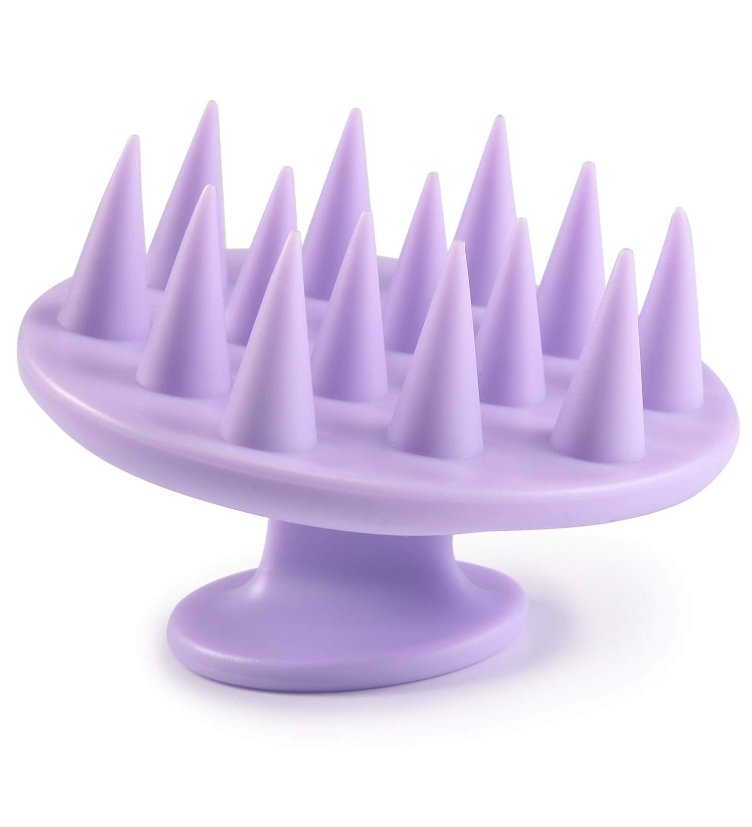 Bestool Hair Scalp Massager Shampoo Brush - Soft Silicone Bristles, Exfoliating Scrubber for Dandruff Treatment, Hair Growth, Stress Relief - Purple - Buy Online on GoSupps.com