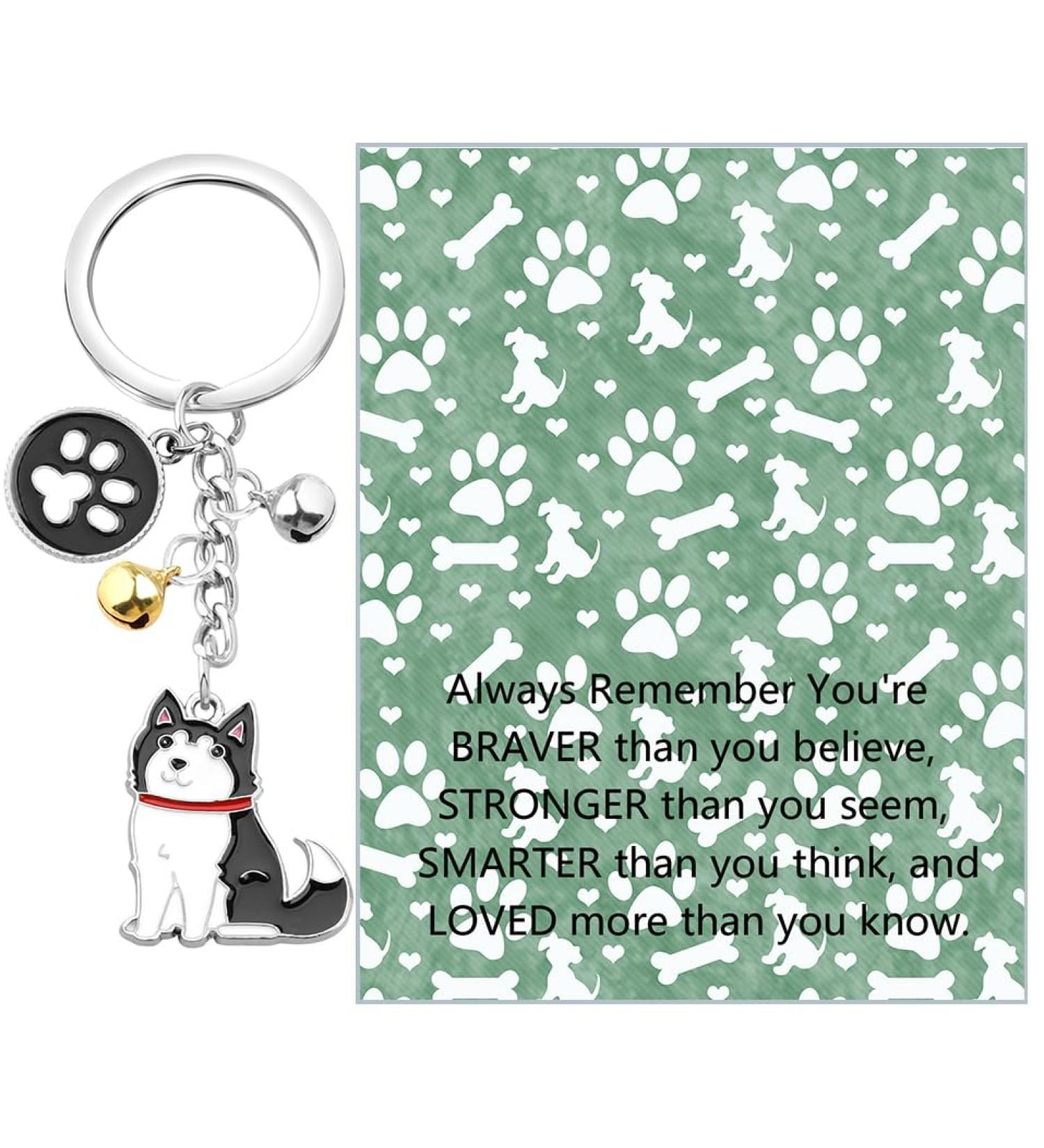 ENSIANTH Dog Keychain - Perfect Gifts for Dog Lovers | Paw Print Keyring for Dog Owners Moms & Dads - Ideal Husky Puppy Accessory - Buy Online on GoSupps.com