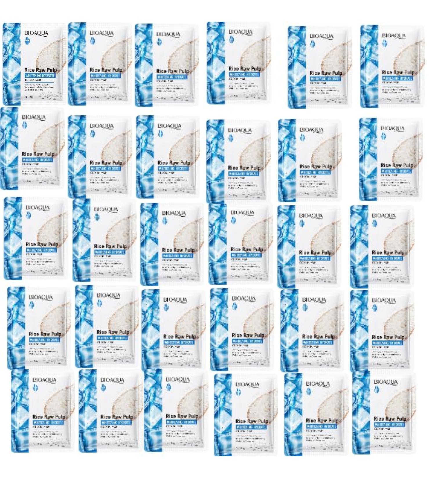 Plant-Based Rice Mask - Gently Exfoliating & Moisturizing Sheet Masks for Glowing Skin | 30-Piece Skin Care Set - Buy Online on GoSupps.com