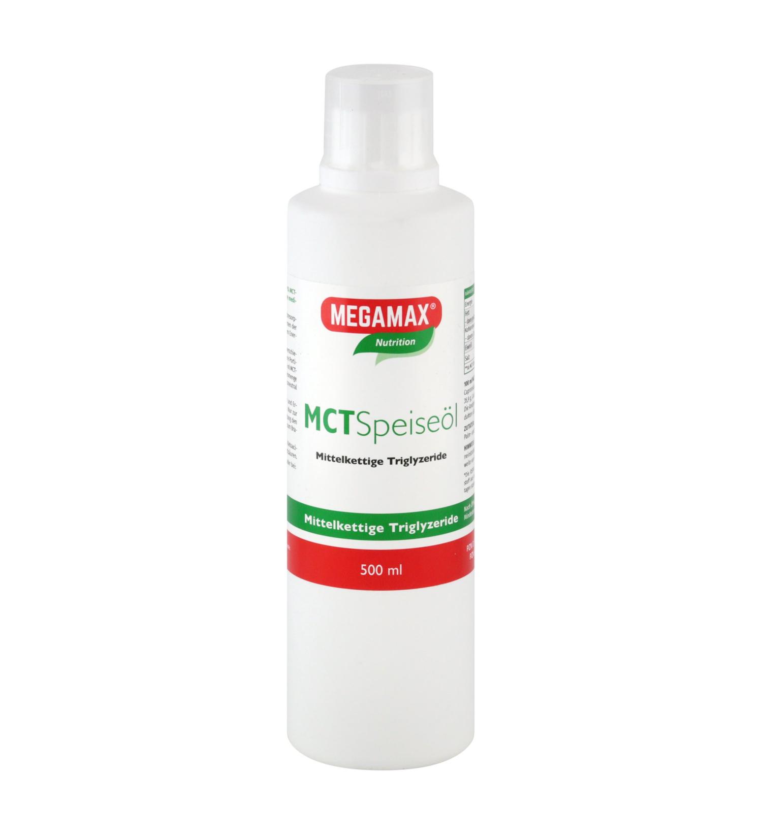 Megamax MCT Food Oil 500ml | Energy Supplier for Athletes | Tasteless & Ketogenic Diet Friendly | Laboratory Tested Medium-Chain Triglycerides - Buy Online on GoSupps.com