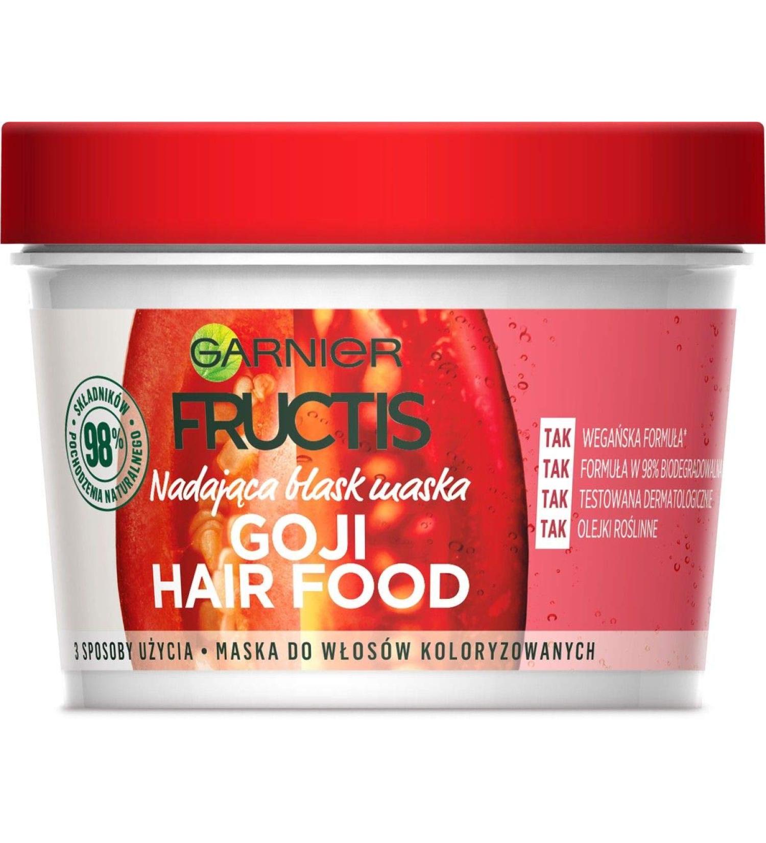 Garnier Fructis Goji Hair Food Shine Mask for Colored Hair - 390ml | Buy Internationally for Radiant Hair - Buy Online on GoSupps.com