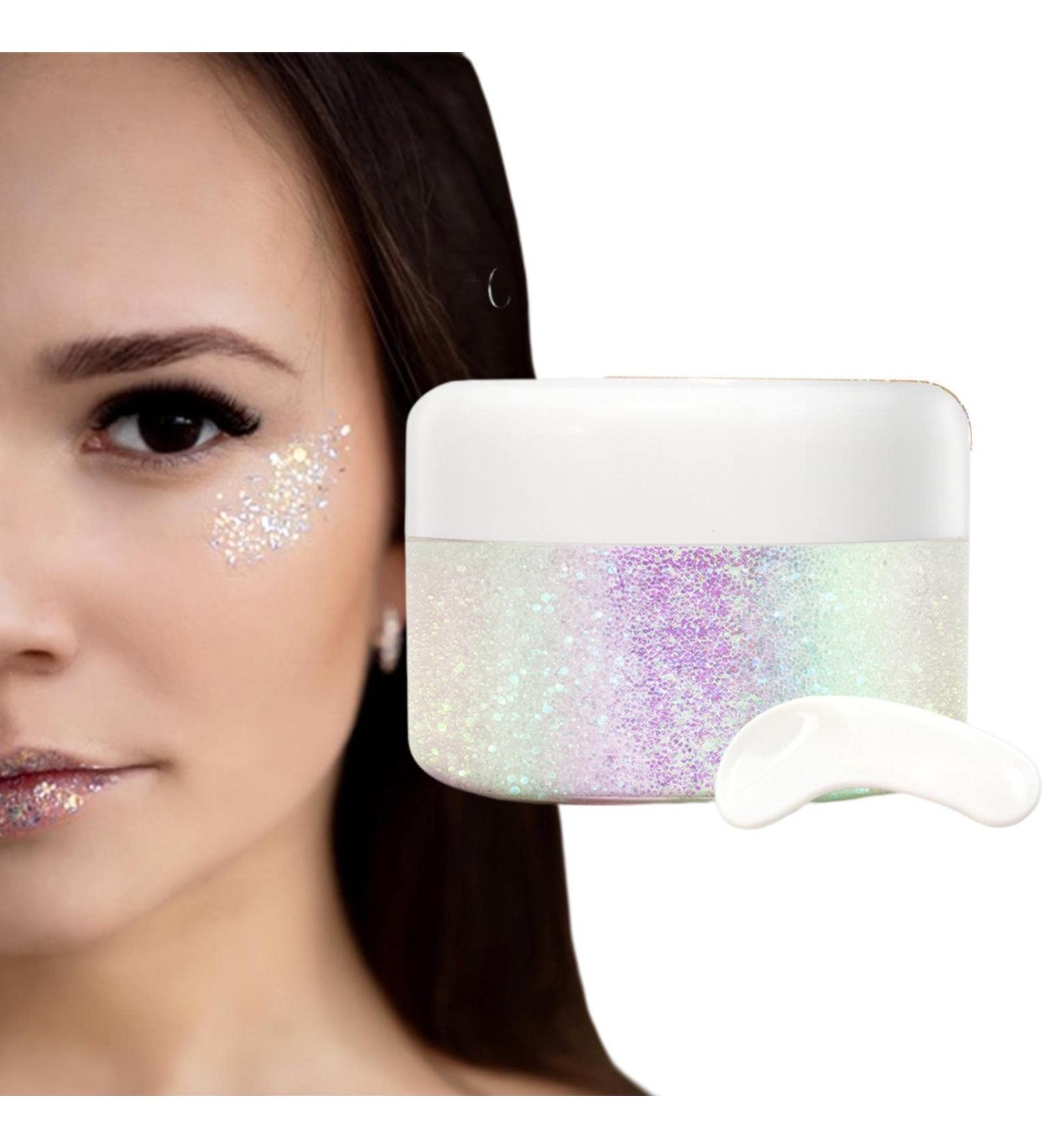 Hair Gel | Body Makeup for Hair and Face - Sparkling Mermaid Holographic Sequins for Makeup Body and Hair Festival and Accessories Fulenyi 04# - Buy Online on GoSupps.com