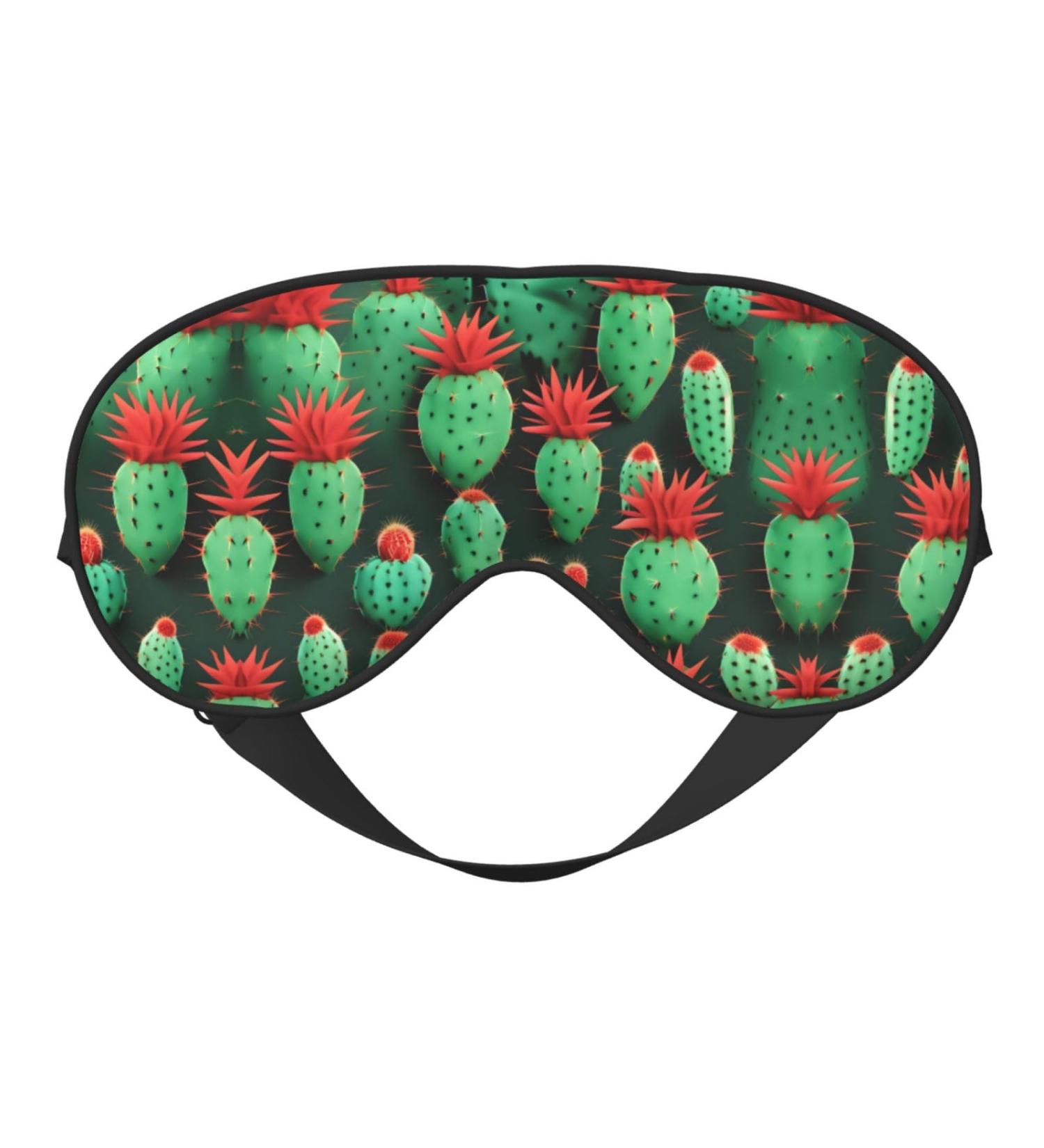 Many Small Cactus Art Print Unisex Eye Mask | Soft Comfortable & Light-Blocking | Perfect for Sleep - Buy Online on GoSupps.com