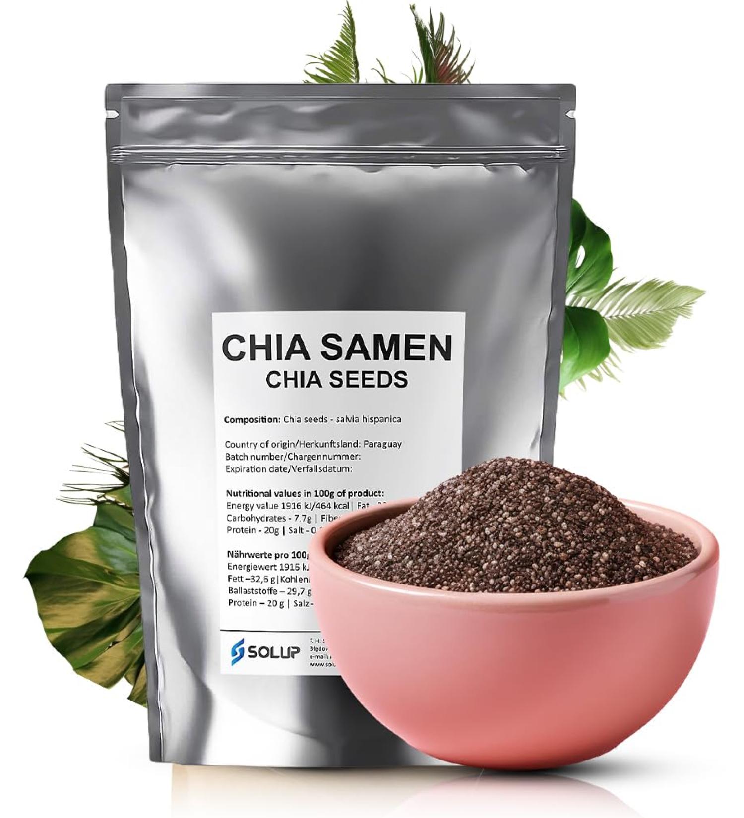 Buy SOLUP Black Chia Seeds 900g - 100% Natural Superfood for Healthy Living - International Shipping Available - Buy Online on GoSupps.com