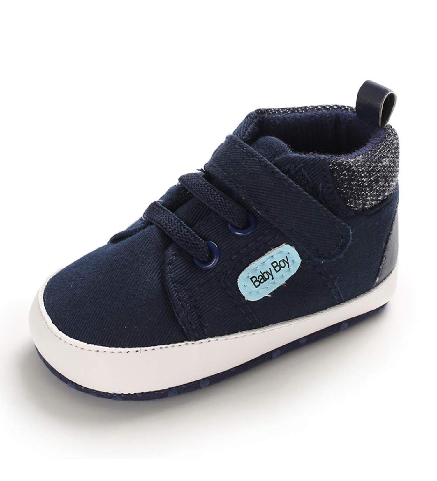MASOCIO Baby Boy First Walking Shoes | Soft Sole Anti-Slip Prewalker for Infants | 3-6 Months Navy - Buy Online on GoSupps.com