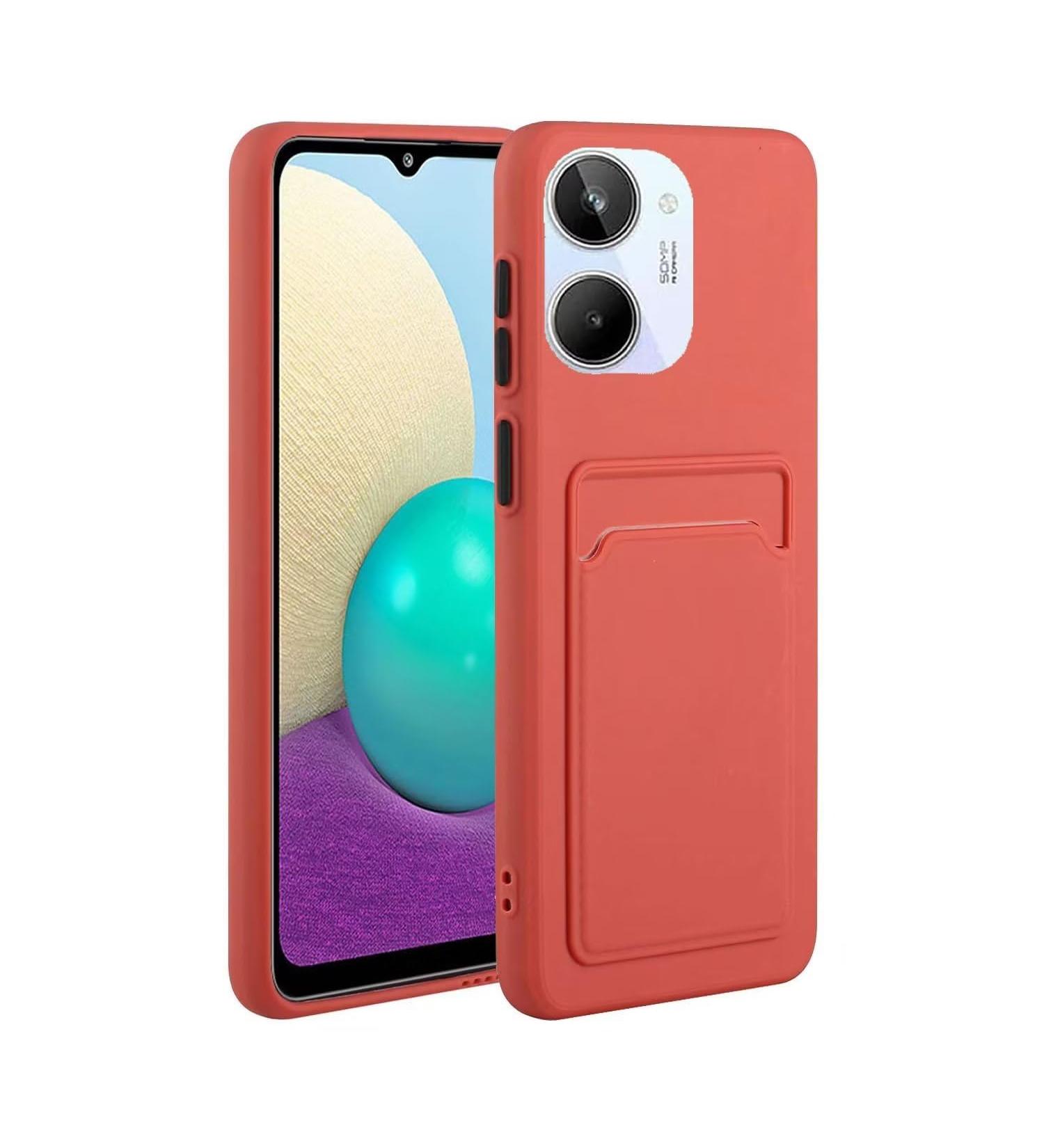 Tivenfezk Nadoli Silicone Case for Oppo Realme 10 4G - Ultra Thin Shockproof & Scratch-Resistant Wallet TPU Cover with Credit Card Holder - Plum Red - Buy Online on GoSupps.com
