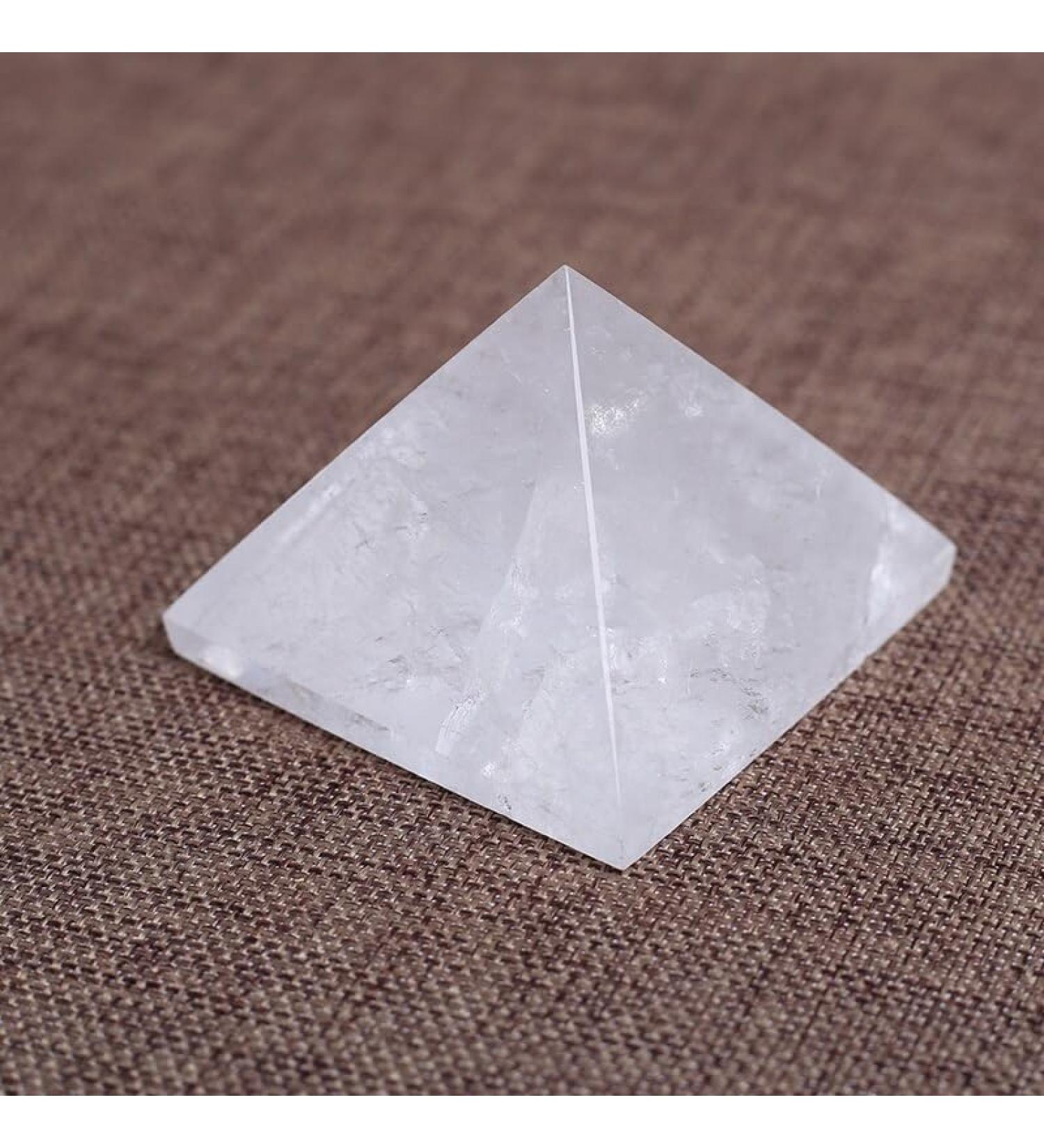 Pyramid-Finest Big Clear Crystal Gemstone 2.36" Carved Pyramidal Crystal Crafts - (Color: White Size: 6cm) - Buy Online on GoSupps.com