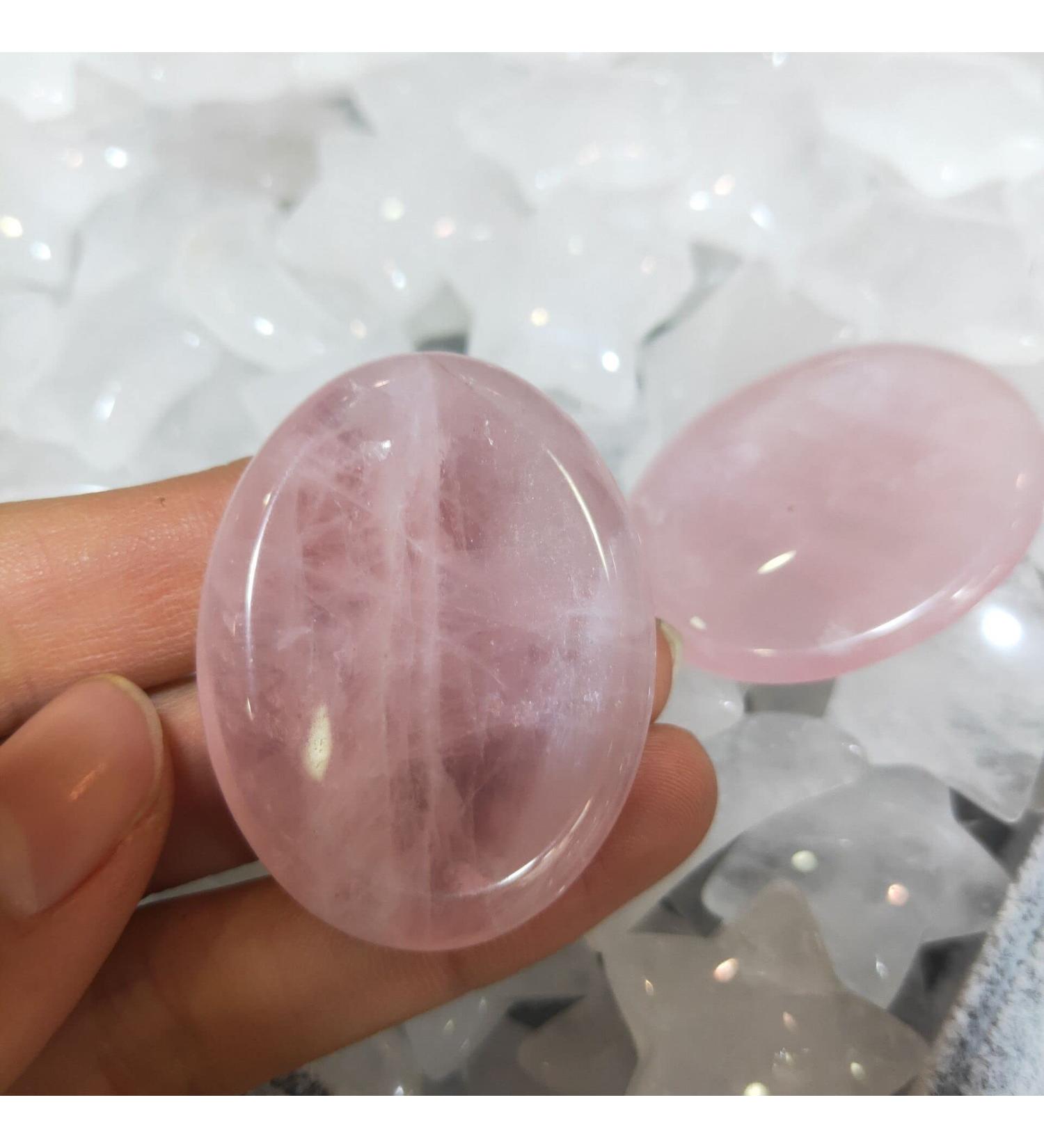 Natural Crystal Rough Natural Quartz Crystal 1pcs Natural Pink Rose Crystal Worry Stone Quartz Decompression Stones Specimen Home Decoration Natural Crystals Home Office Decor - Buy Online on GoSupps.com