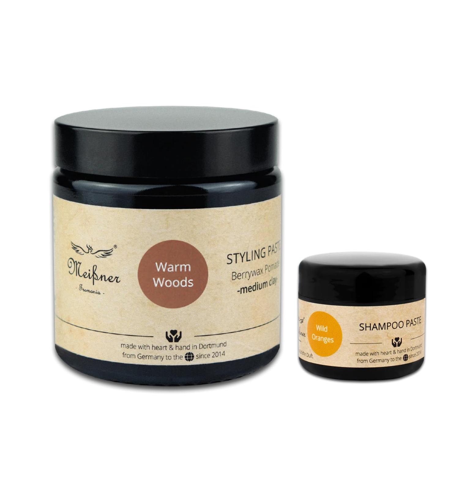 Meißner Tremonia Hair Wax Warm Woods - 100g Vegan Matte Hold for Men | Strong Hold with Berry & Carnauba Wax | Premium Hair Styling Gel - Buy Online on GoSupps.com