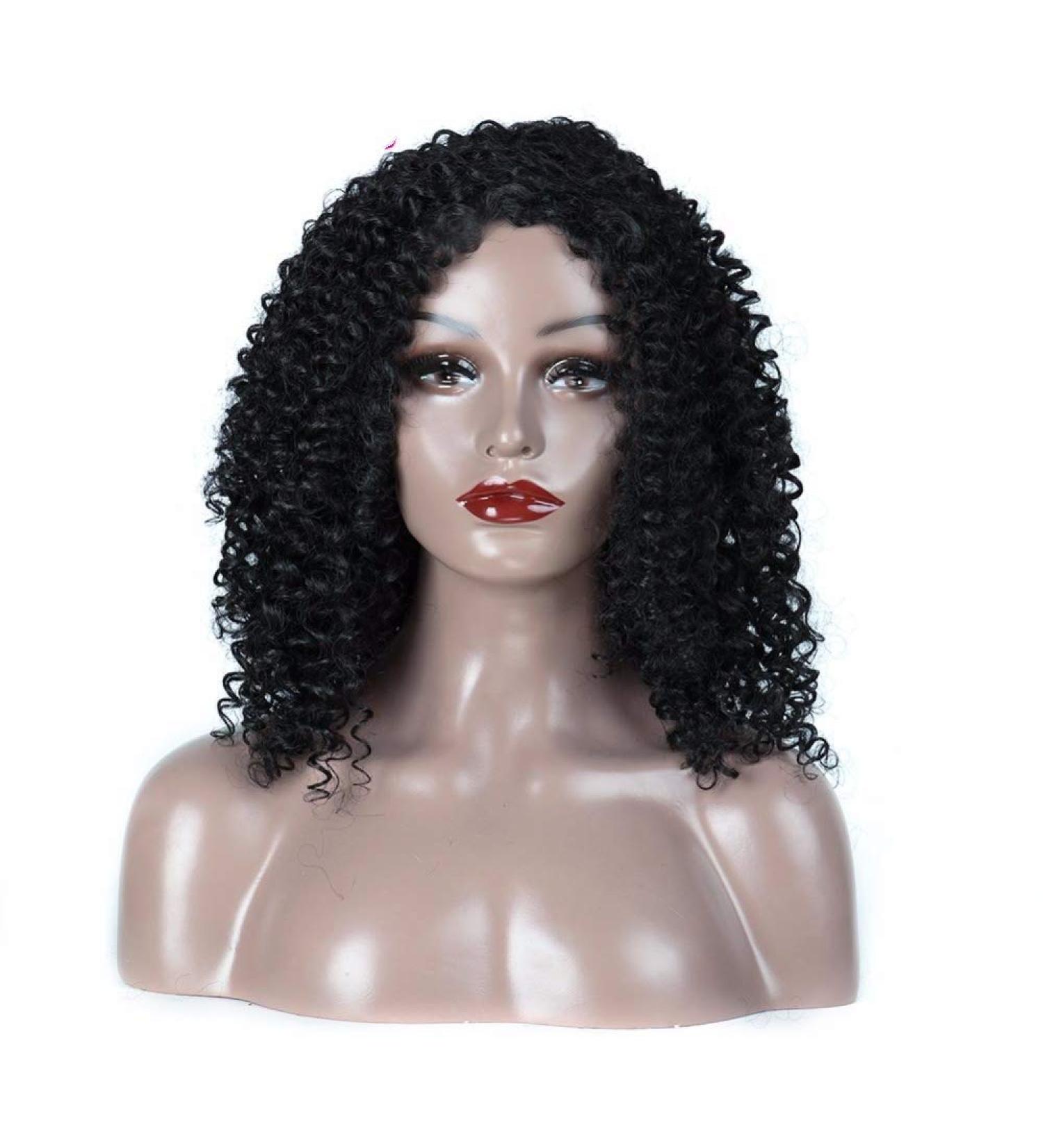 Buy SHIYID Curly Natural Black Wigs for Black Women - Heat Resistant Synthetic Hair for Daily & Party Wear - Buy Online on GoSupps.com