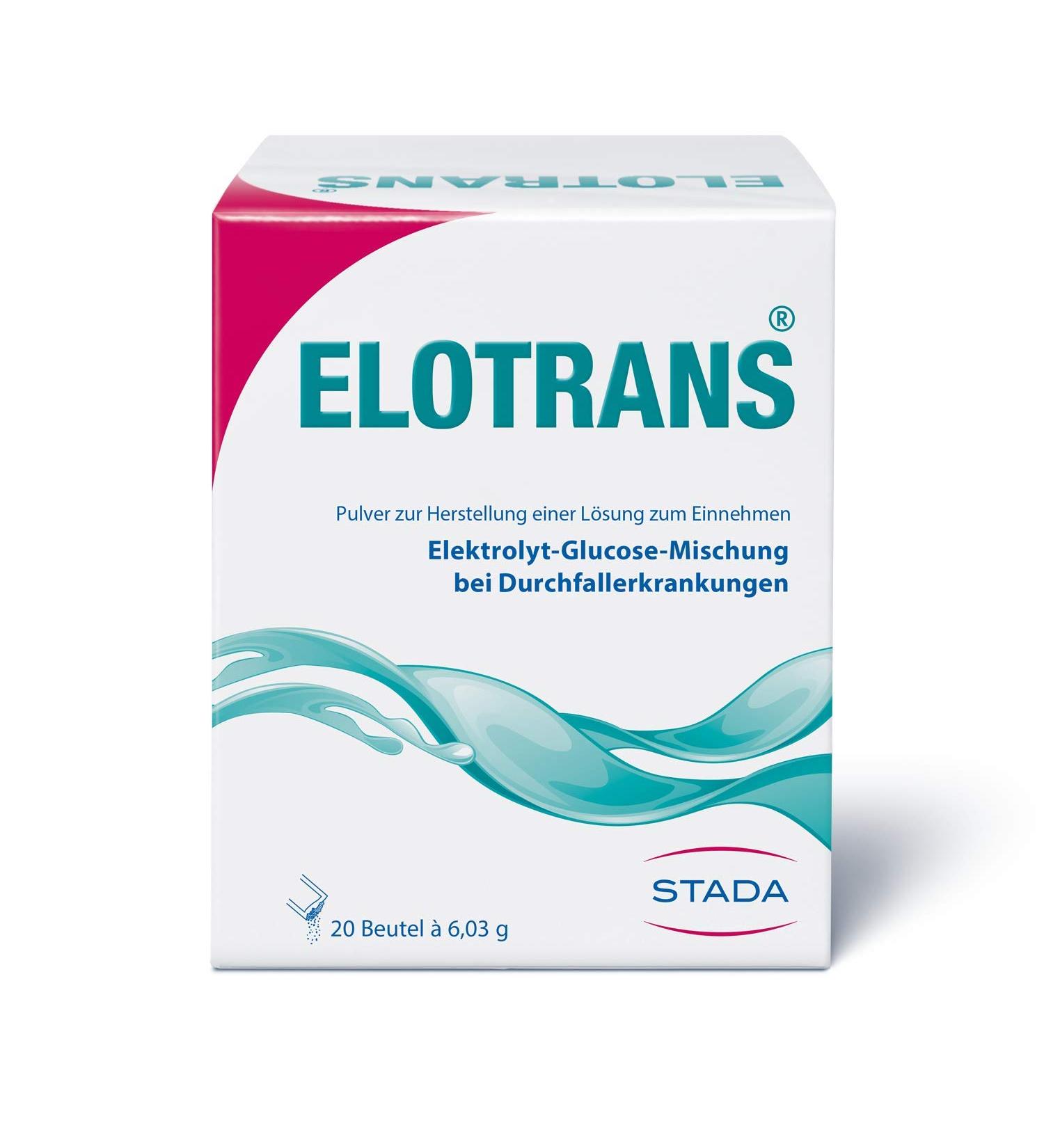 Elotran Electrolyte Drink Powder - 20 Bags (6.03g Each) for Hydration & Fluid Balance During Diarrhea - International Shipping - Buy Online on GoSupps.com