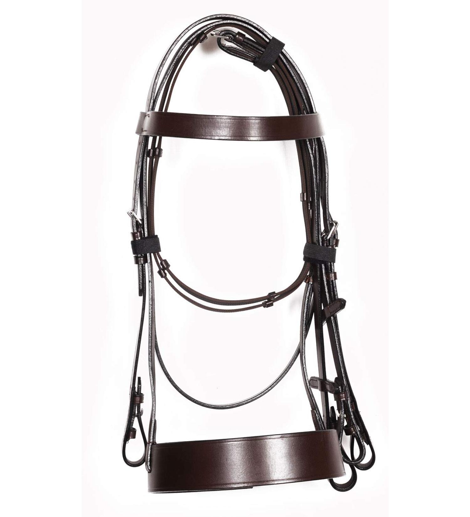 Pets2Care PLAIN HUNTER BRIDLE BROWN WITH 2" NOSEBAND & 1" BROWBAND PREMIUM QUALITY (FULL) - Buy Online on GoSupps.com