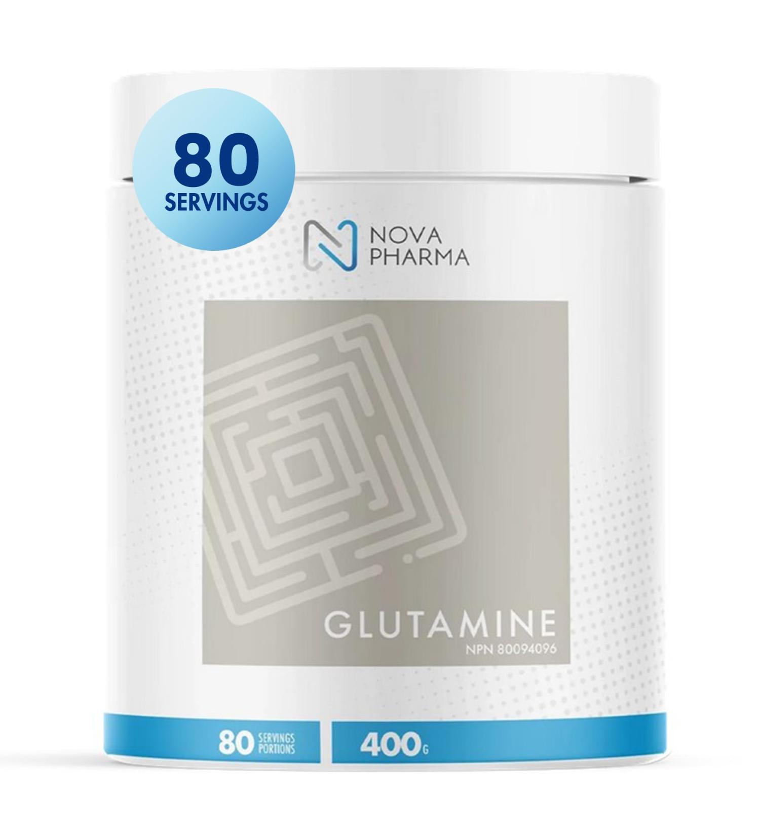 Nova Pharma L-Glutamine Powder - Promotes Muscle Recovery & Post-Workout Performance - Improves Gut Health & Boosts Immune System- Supplement for Athletes Fitness & Gym Goers (80 Servings) - Buy Online on GoSupps.com