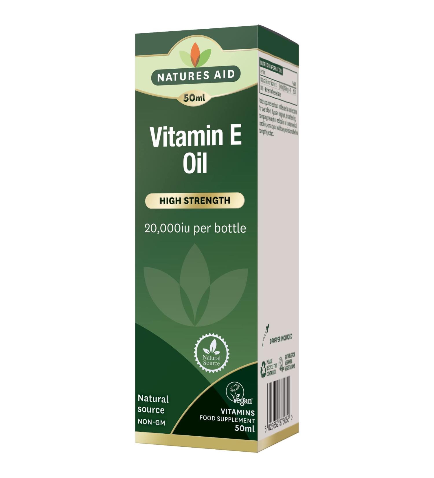 Natures Aid 50ml Vitamin E Oil - Natural Skincare Solution - Buy Online on GoSupps.com
