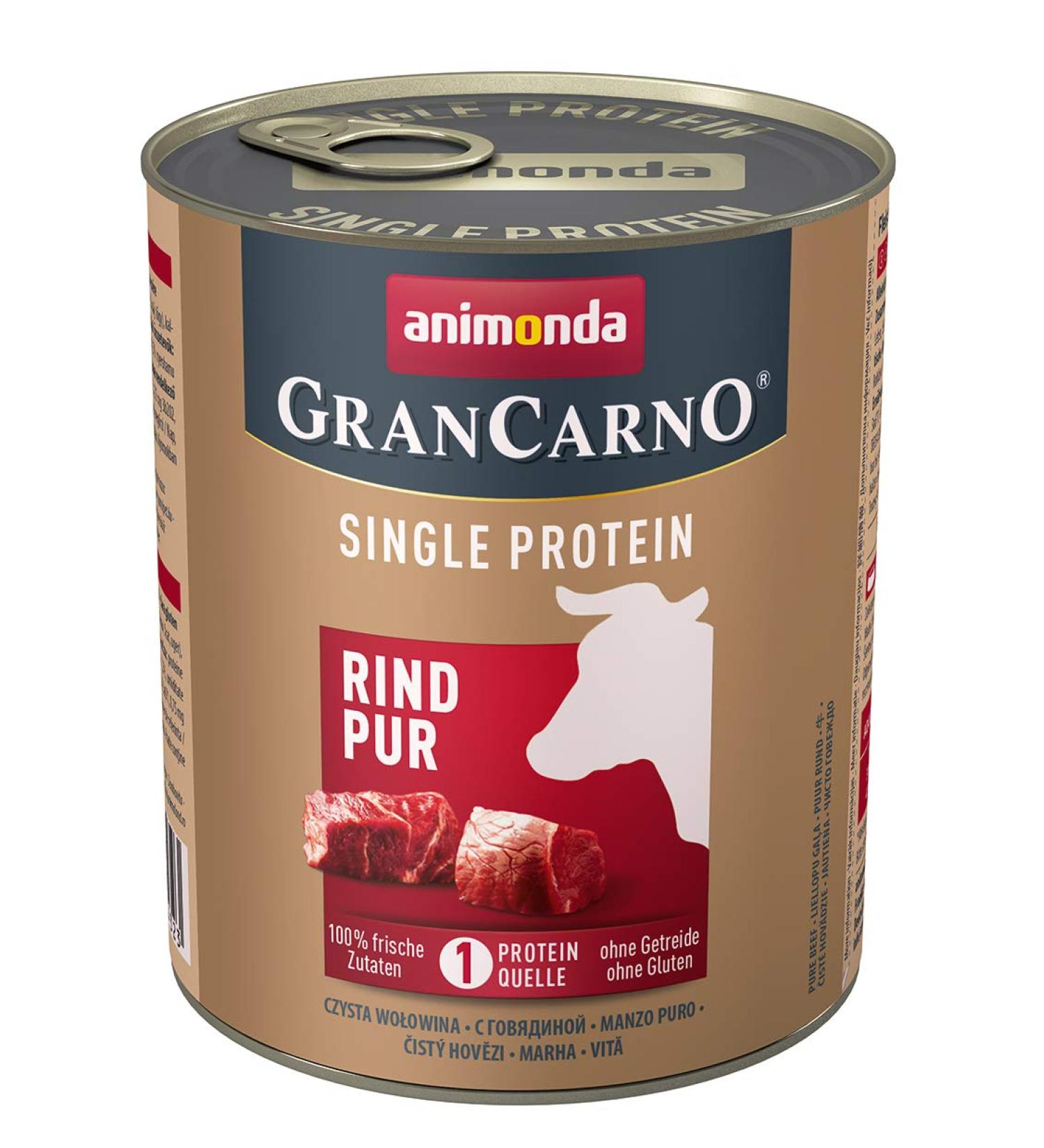 animonda Gran Carno adult Superfoods dog food wet food for adult dogs pure beef 6 x 800 g Pure beef 800 g (pack of 6)