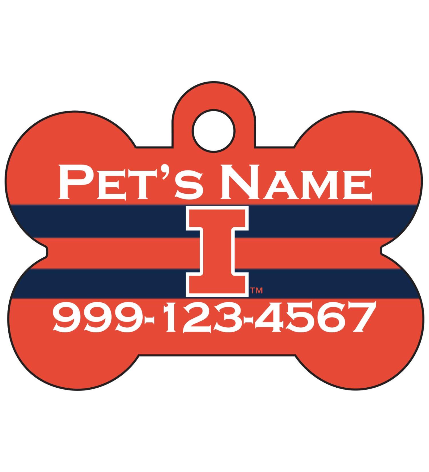 Illinois Fighting Illini Pet ID Dog Tag - Officially Licensed and Personalized - Buy Online on GoSupps.com