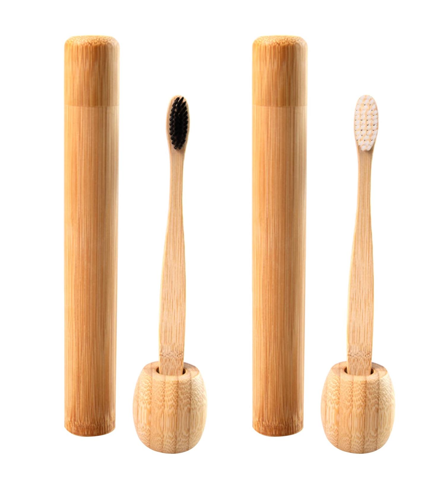 Yueser Bamboo Toothbrush Set | Eco-Friendly Travel Toothbrush Holder & Portable Bamboo Tube for Sustainable Living - Buy Online on GoSupps.com