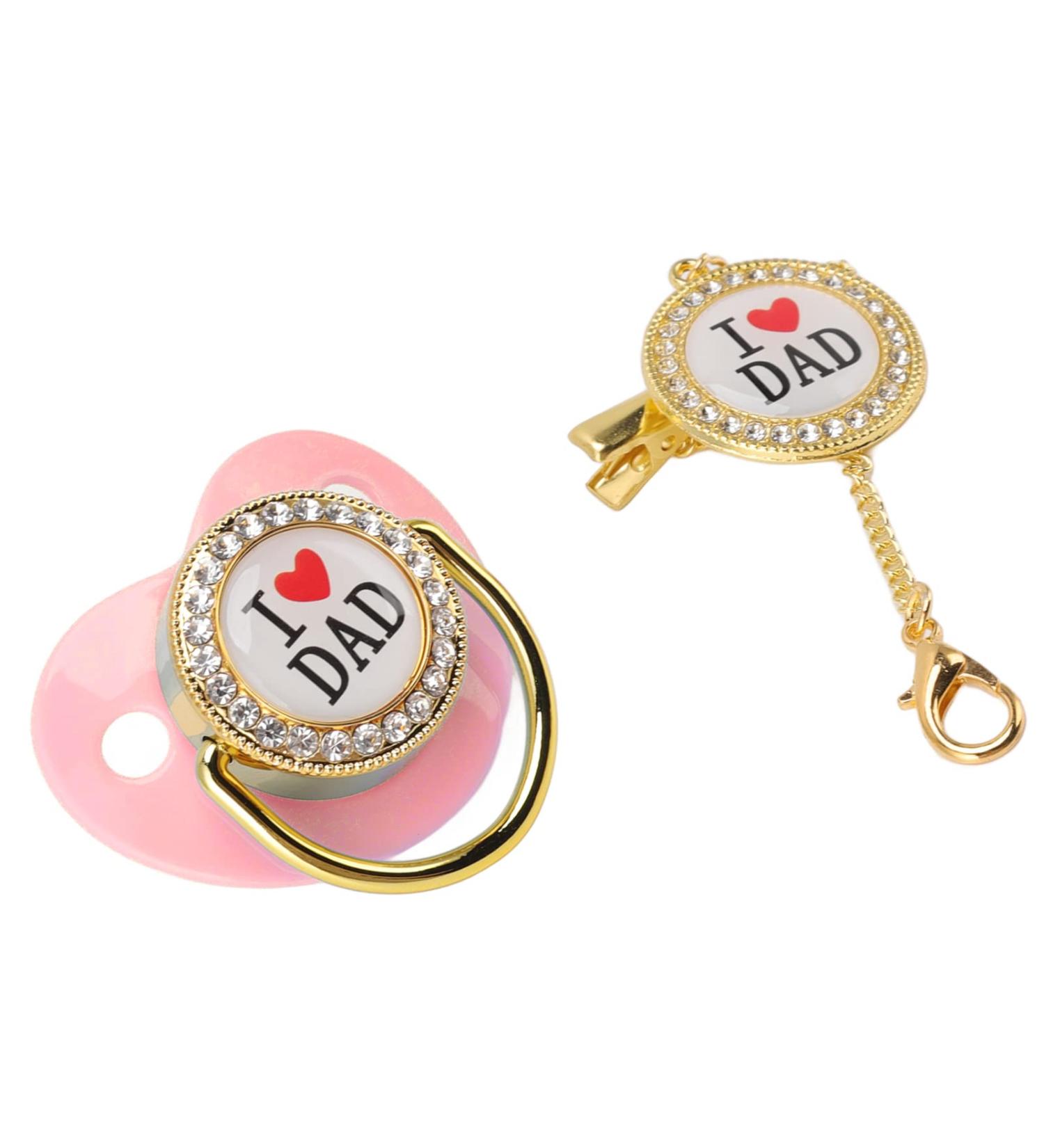 Stylish Rhinestone Silicone Baby Pacifier - Perfect for 6-18 Months | Pink Baby Utensils - Buy Online on GoSupps.com