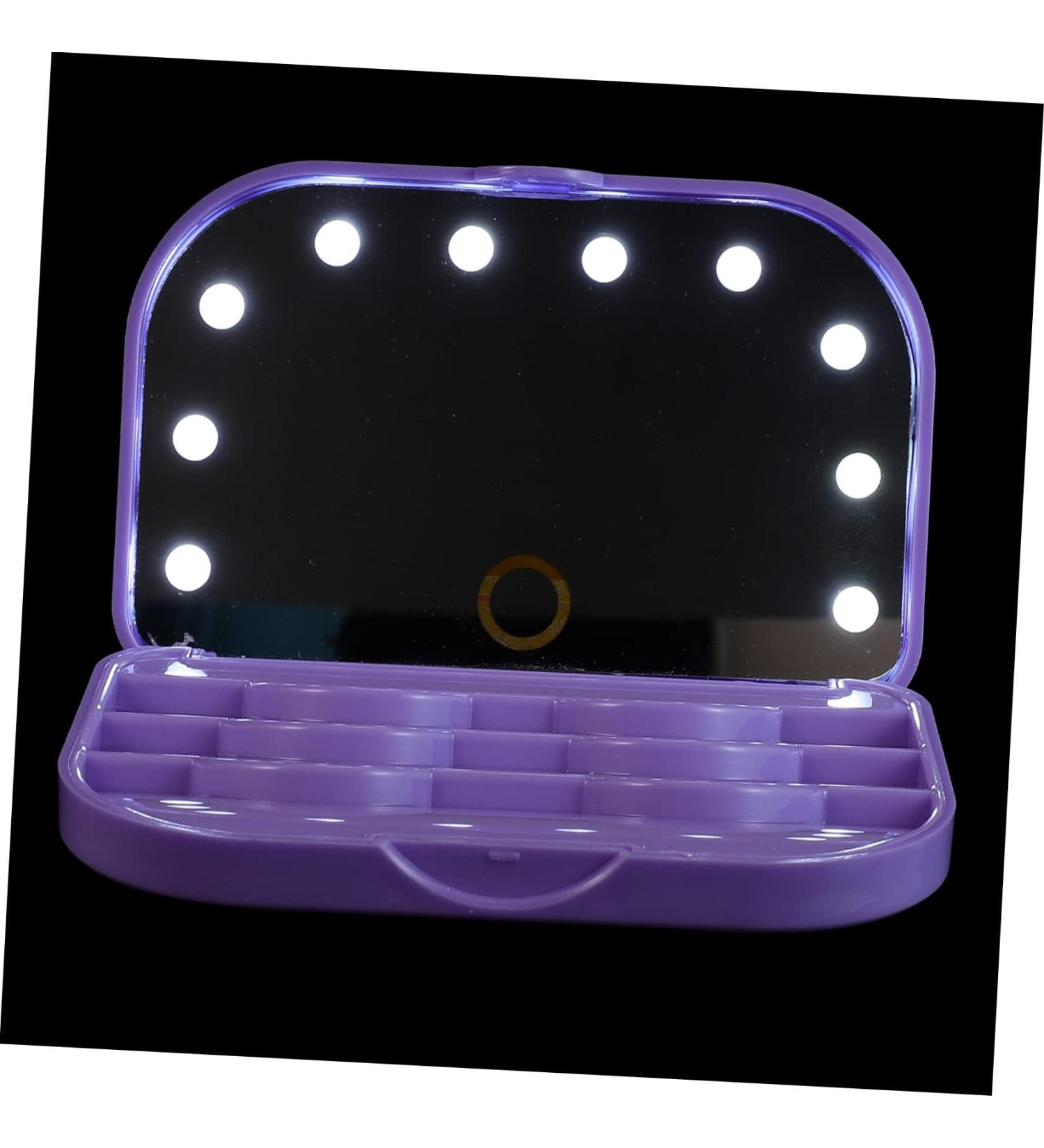FRCOLOR Led Eyelash Organizer With Mirror Led Lighting Compact Solution For False Eyelashes Including Storage Space For Eyelash Curler Makeup Accessories For Travel - Buy Online on GoSupps.com