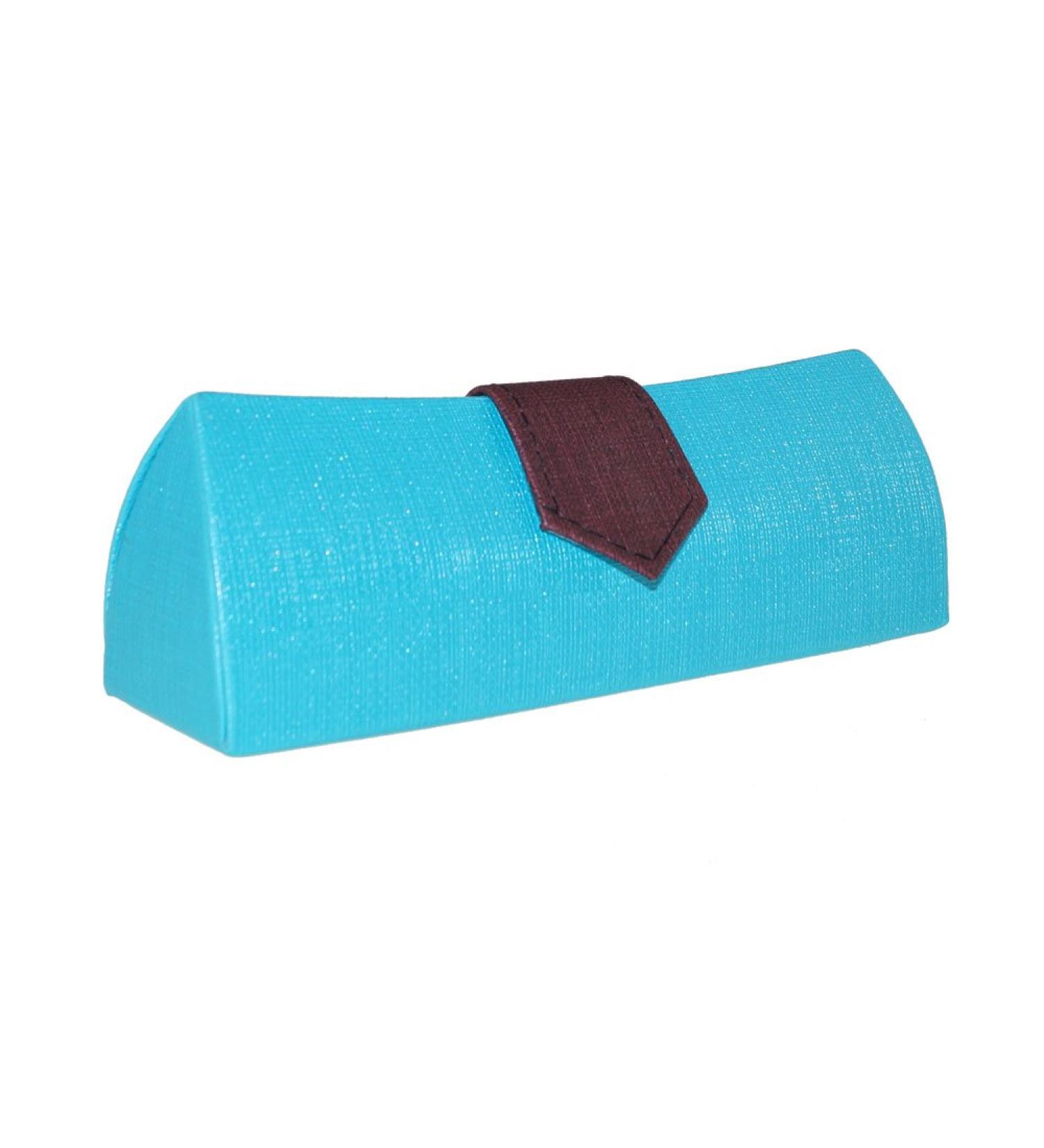 high-quality glasses case triangle in linen look in various colors blue
