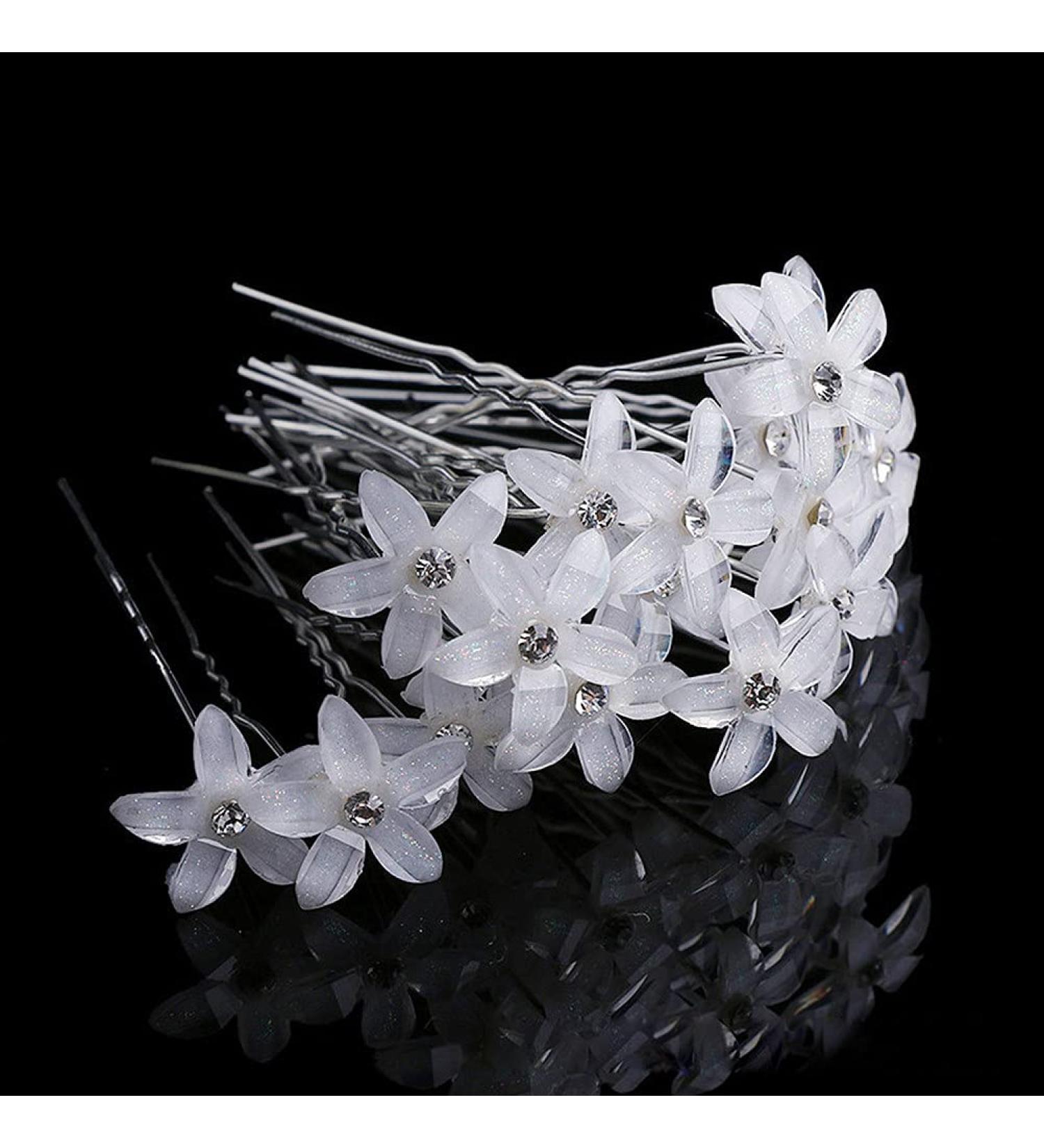 White flower pins for hair cheap