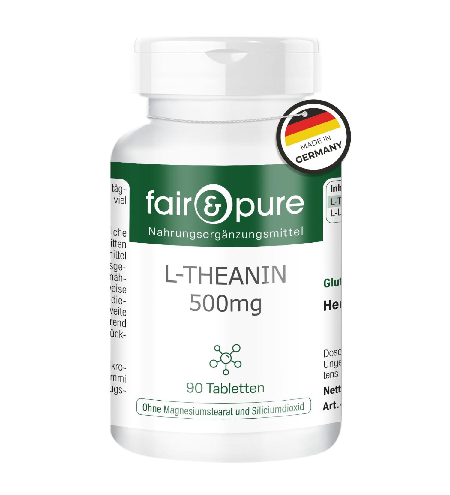 Fair & Pure - L-Th anine 500mg - vegan - 90 comprim s - Buy Online on GoSupps.com