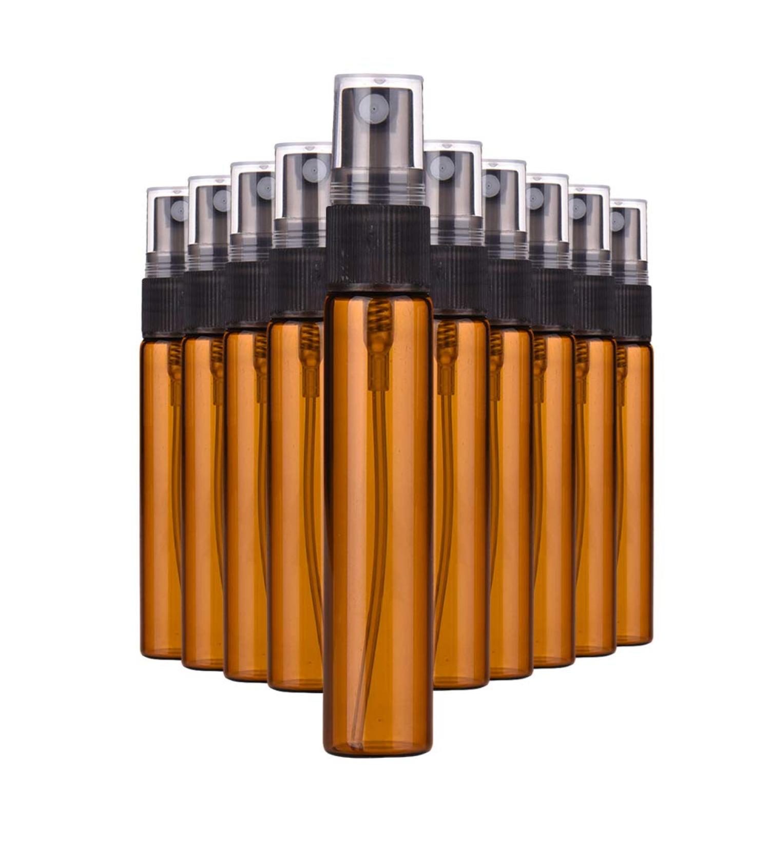 MorechiOce 10ml Brown Glass Spray Bottles - 10 Pack Refillable Perfume & Cosmetic Containers - Buy Online on GoSupps.com