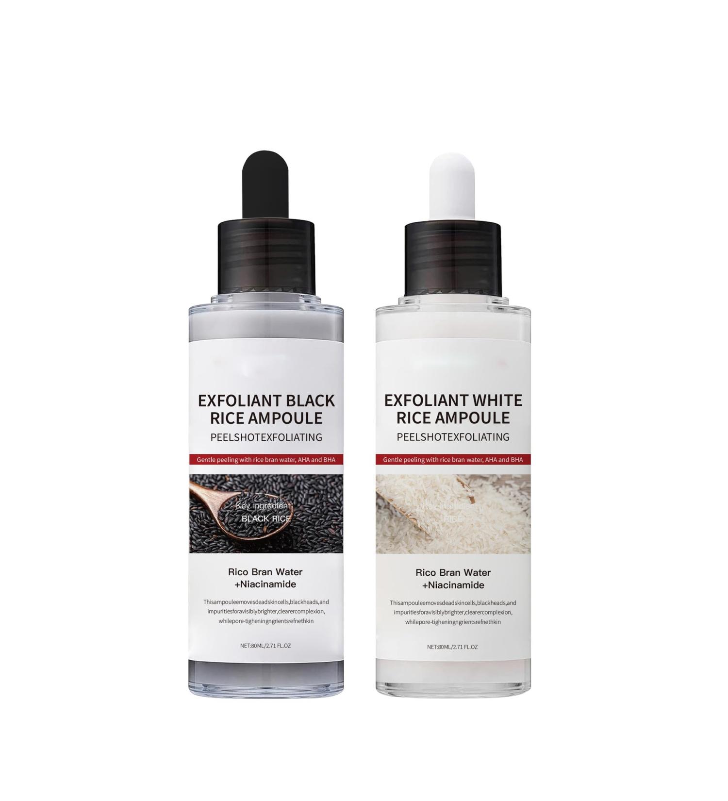 Peel Shot Glow White &Black Rice Exfoliating Set Ampoule Extract Peeling Pore Minimizing Face & Body Scrub Dead Skin Cell Remover Serum -80ml/2.7Fl oz - Buy Online on GoSupps.com