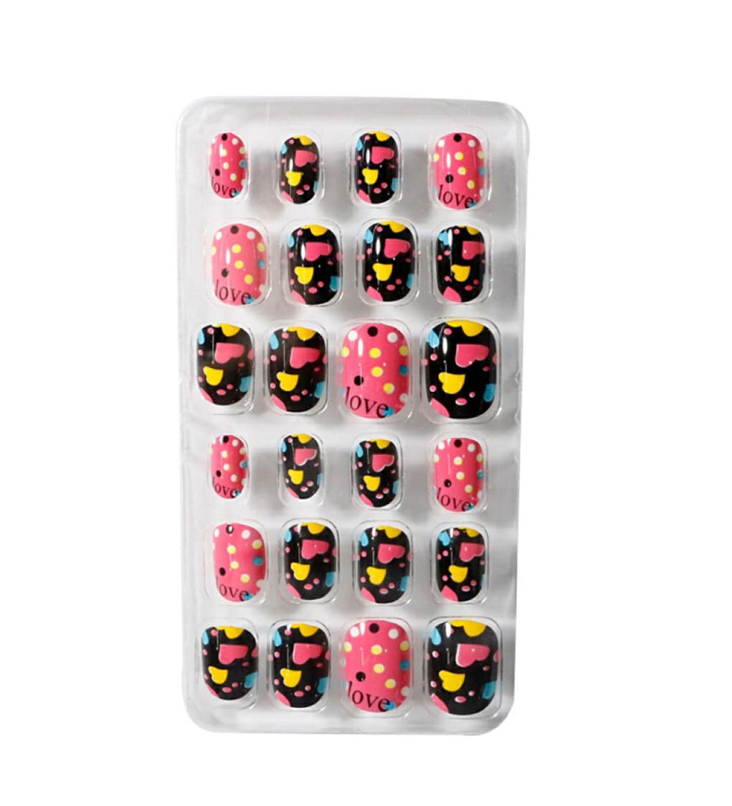 dijiusidy 1 Set Children Nails Medium Length Press on Solid Color Full Cover Art Decals Beauty Tool Salon Supplies Manicure Kit Two - Buy Online on GoSupps.com