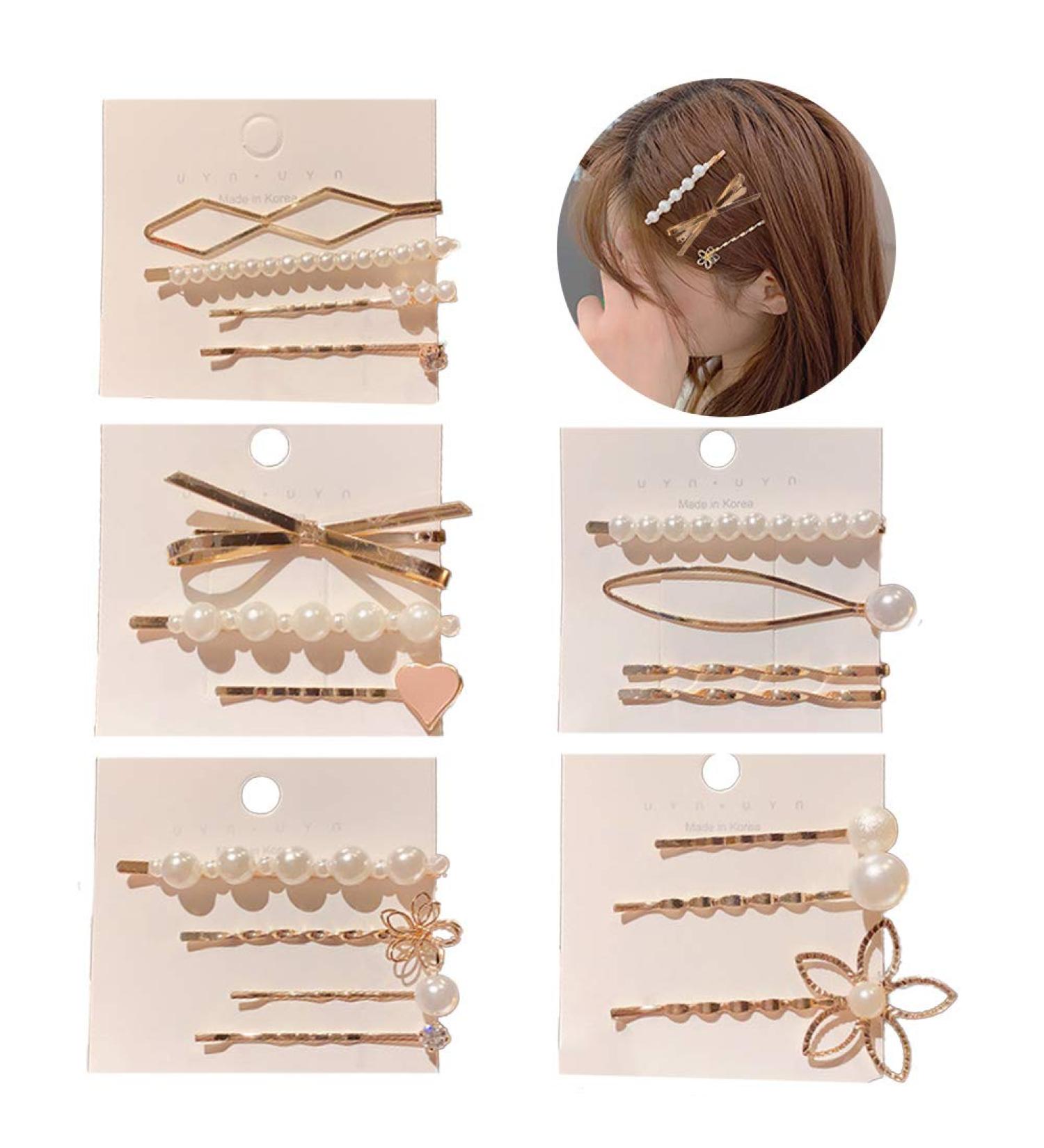 18 Pcs Pearl Hair Clips Set | JPYZ Metal & Gold Fashion Hair Pins for Birthday Party & Everyday Use - Buy Online on GoSupps.com