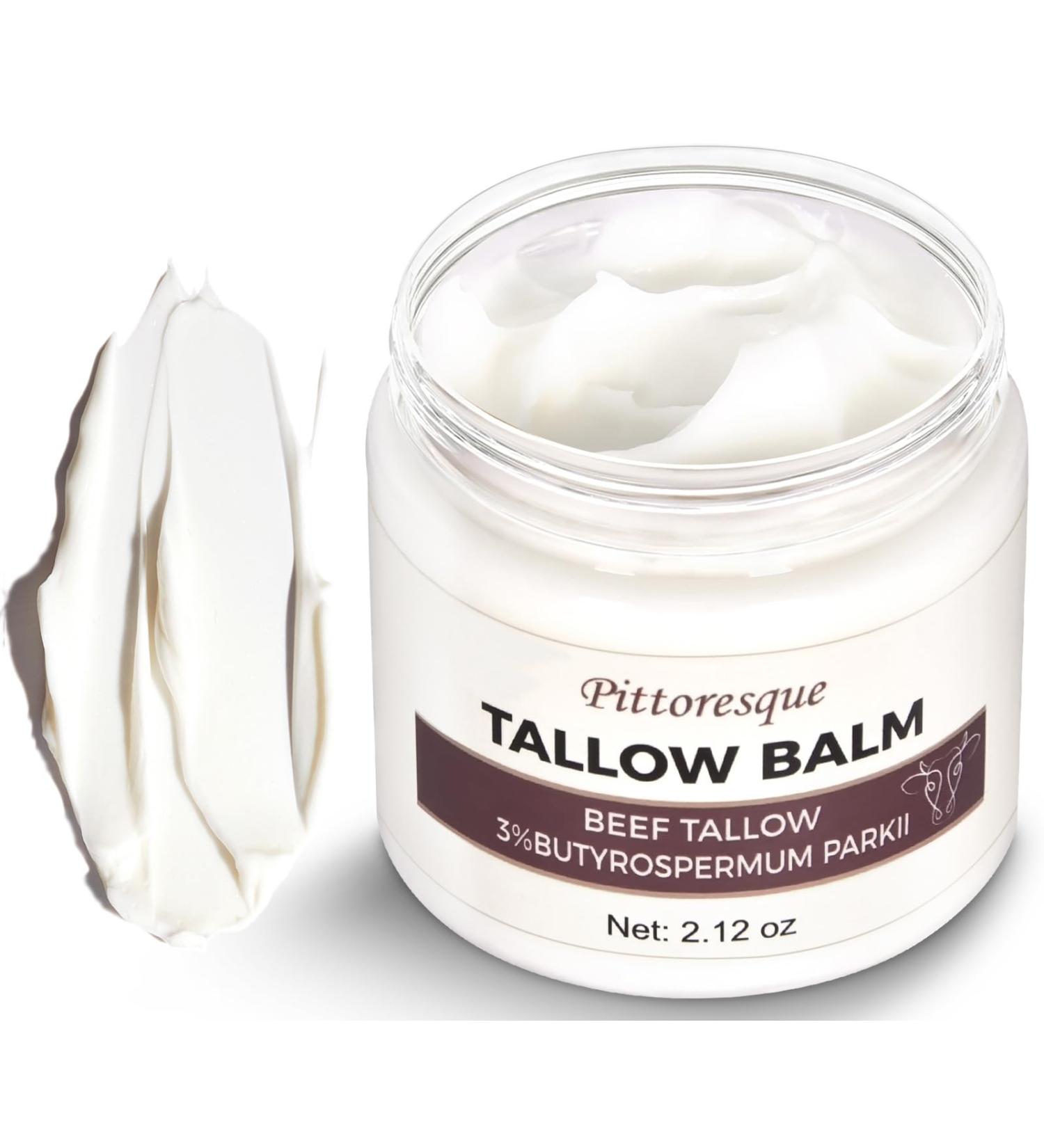 Beef Tallow Balm - Nourishing 2.12oz Moisturizer for Face & Body Care | International Shipping Available - Buy Online on GoSupps.com