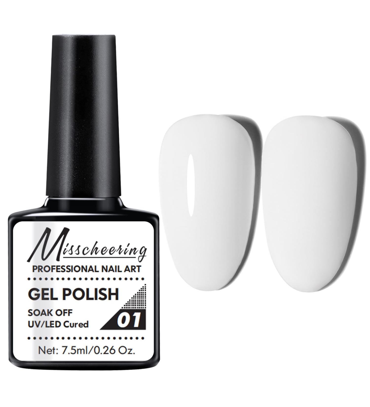 White Nail Polish - Nail Gel Polish - Quick Dry Nail Varnish - Long Lasting Chip Resistant Soak Off UV LED Nail Lamp Gel Polish Nail Art Manicure DIY Home - Buy Online on GoSupps.com