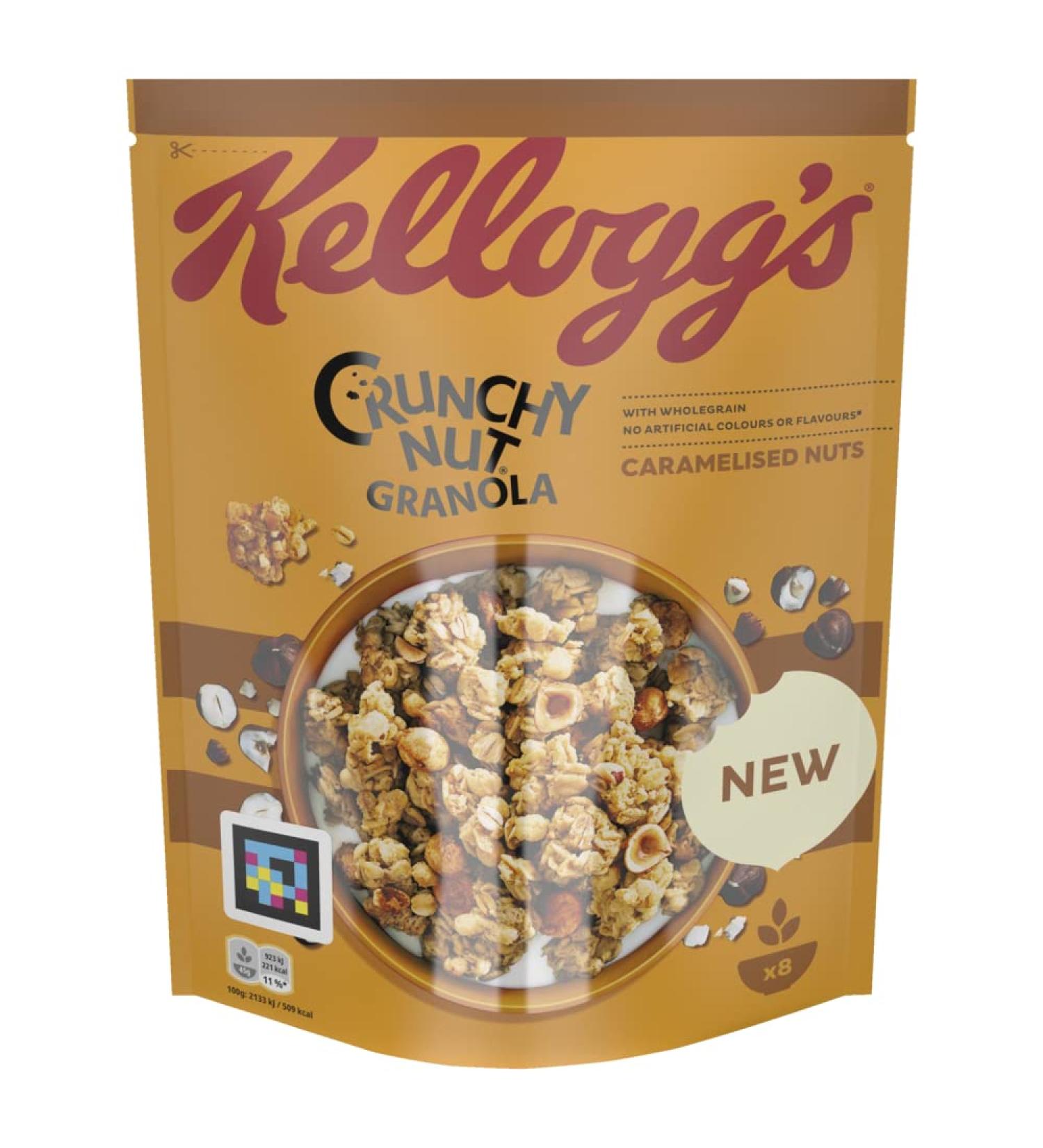 Kellogg's Crunchy Nut Granola Caramelised Nuts (1 x 380 g) - Crunchy cereal with caramelised nuts - Whole nut Granola - Buy Online on GoSupps.com