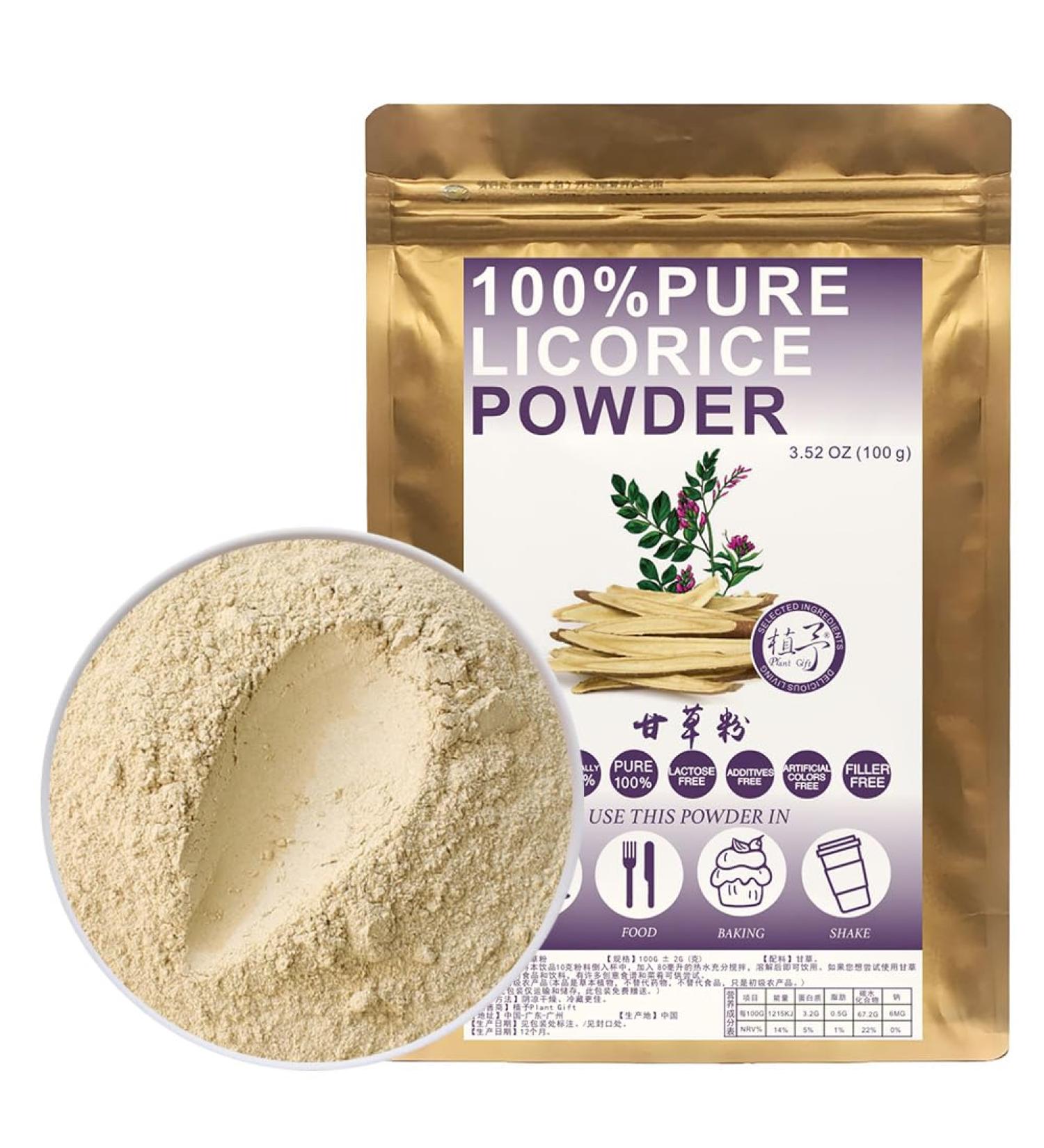 100% Pure Licorice Powder 100g/3.52oz poudre de racine de r glisse dulcorant naturel sans OGM | sans conservateur ajout  - Buy Online on GoSupps.com