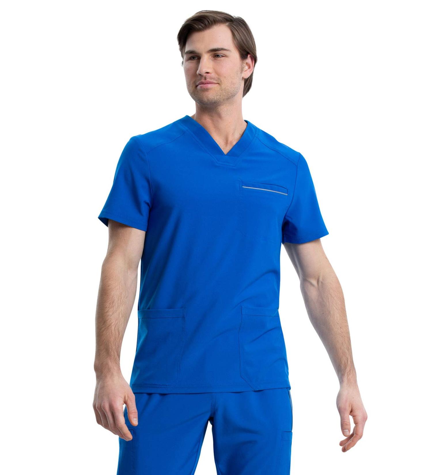 Cherokee iFlex Men's Scrubs Top V-Neck CK661 - Medium Royal Blue - Buy Online on GoSupps.com